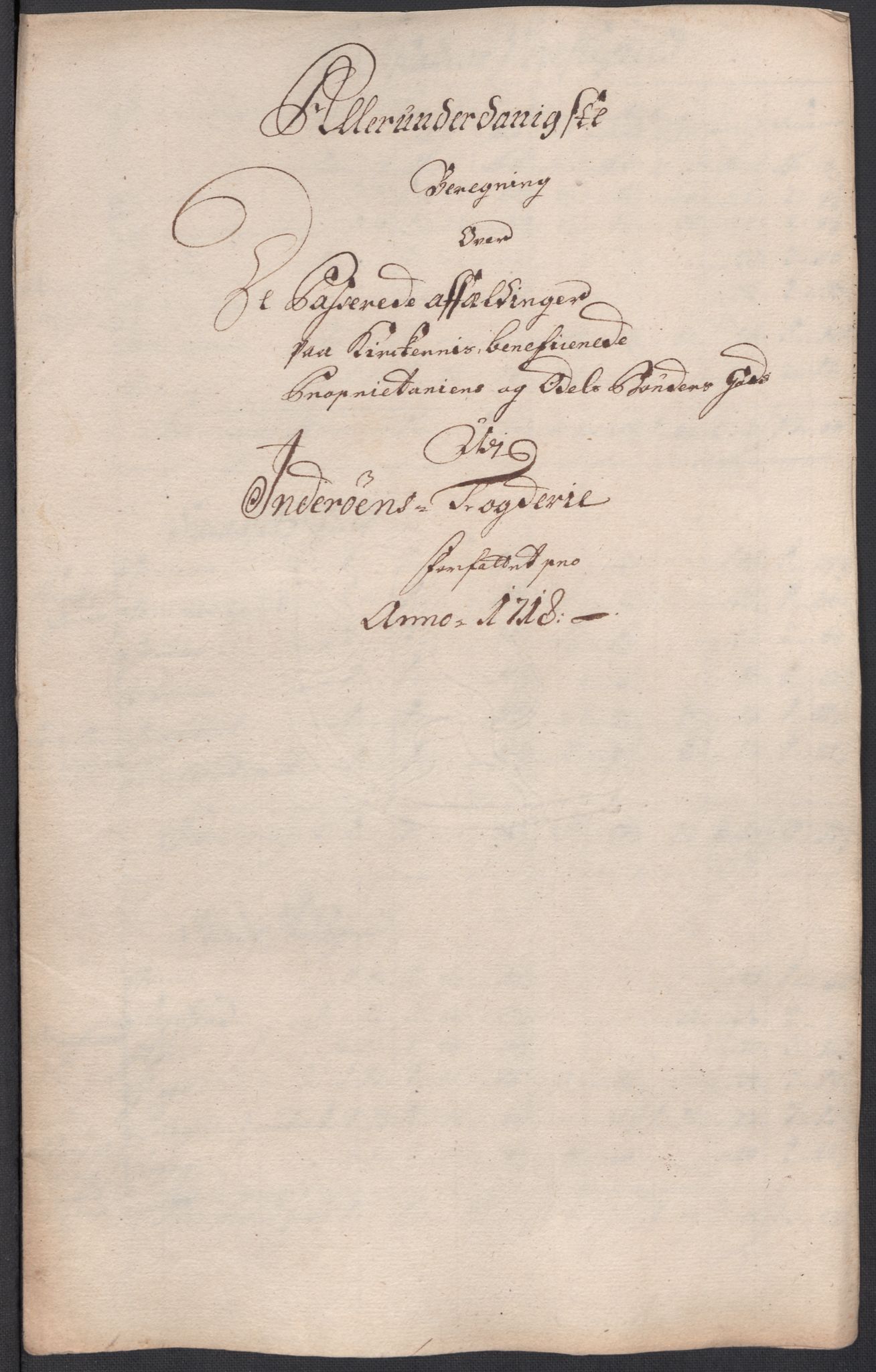 Rentekammeret inntil 1814, Reviderte regnskaper, Fogderegnskap, RA/EA-4092/R63/L4326: Fogderegnskap Inderøy, 1718, s. 259