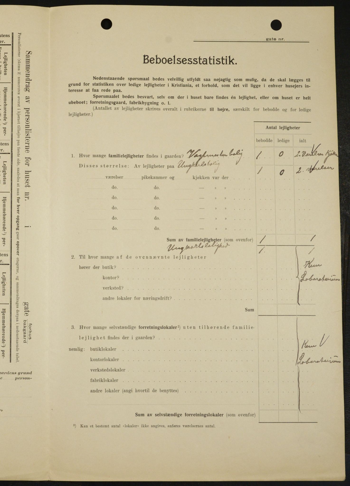 OBA, Kommunal folketelling 1.2.1909 for Kristiania kjøpstad, 1909, s. 24095