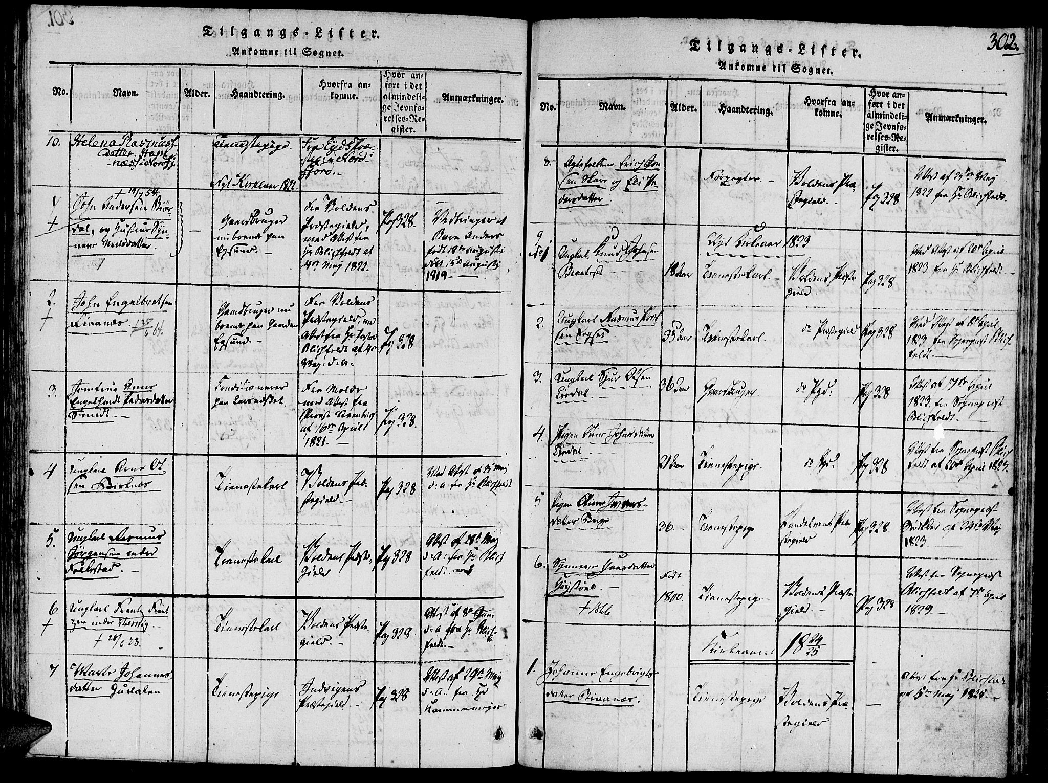 Ministerialprotokoller, klokkerbøker og fødselsregistre - Møre og Romsdal, SAT/A-1454/504/L0054: Ministerialbok nr. 504A01, 1816-1861, s. 302