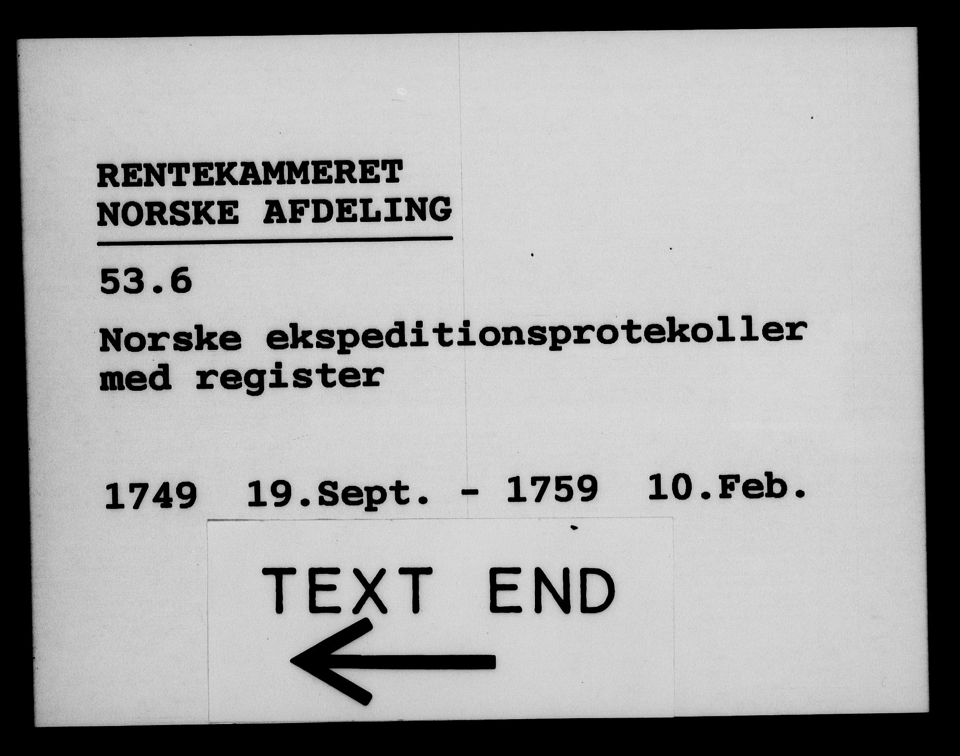 Rentekammeret, Kammerkanselliet, AV/RA-EA-3111/G/Gg/Gga/L0006: Norsk ekspedisjonsprotokoll med register (merket RK 53.6), 1749-1759, s. 1065