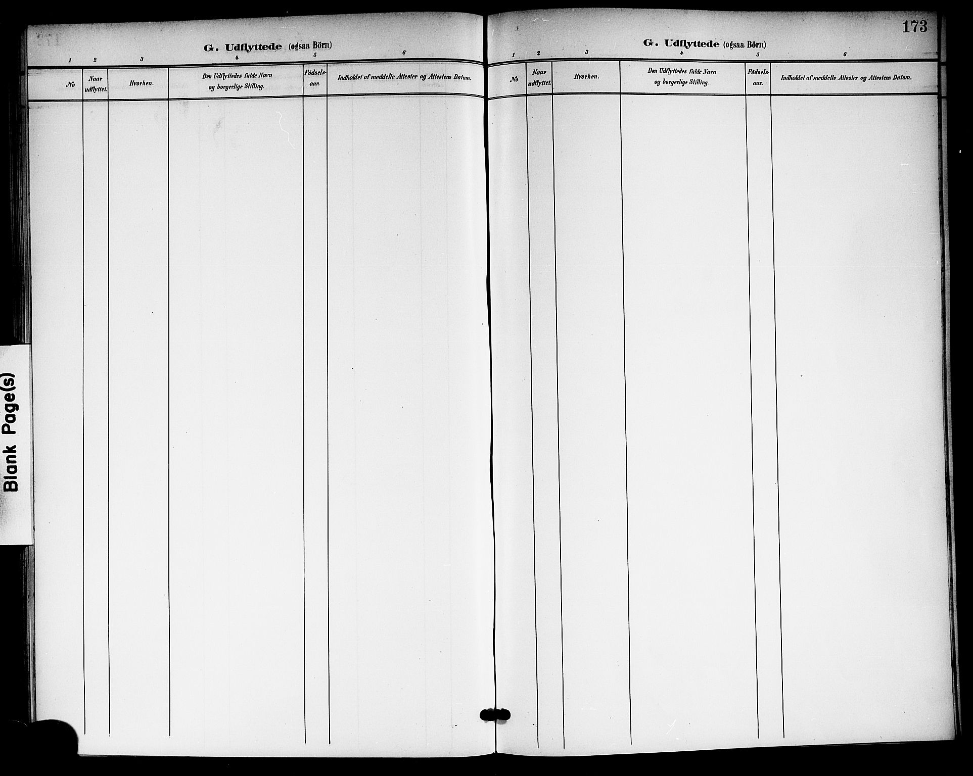 Langesund kirkebøker, AV/SAKO-A-280/G/Ga/L0006: Klokkerbok nr. 6, 1899-1918, s. 173