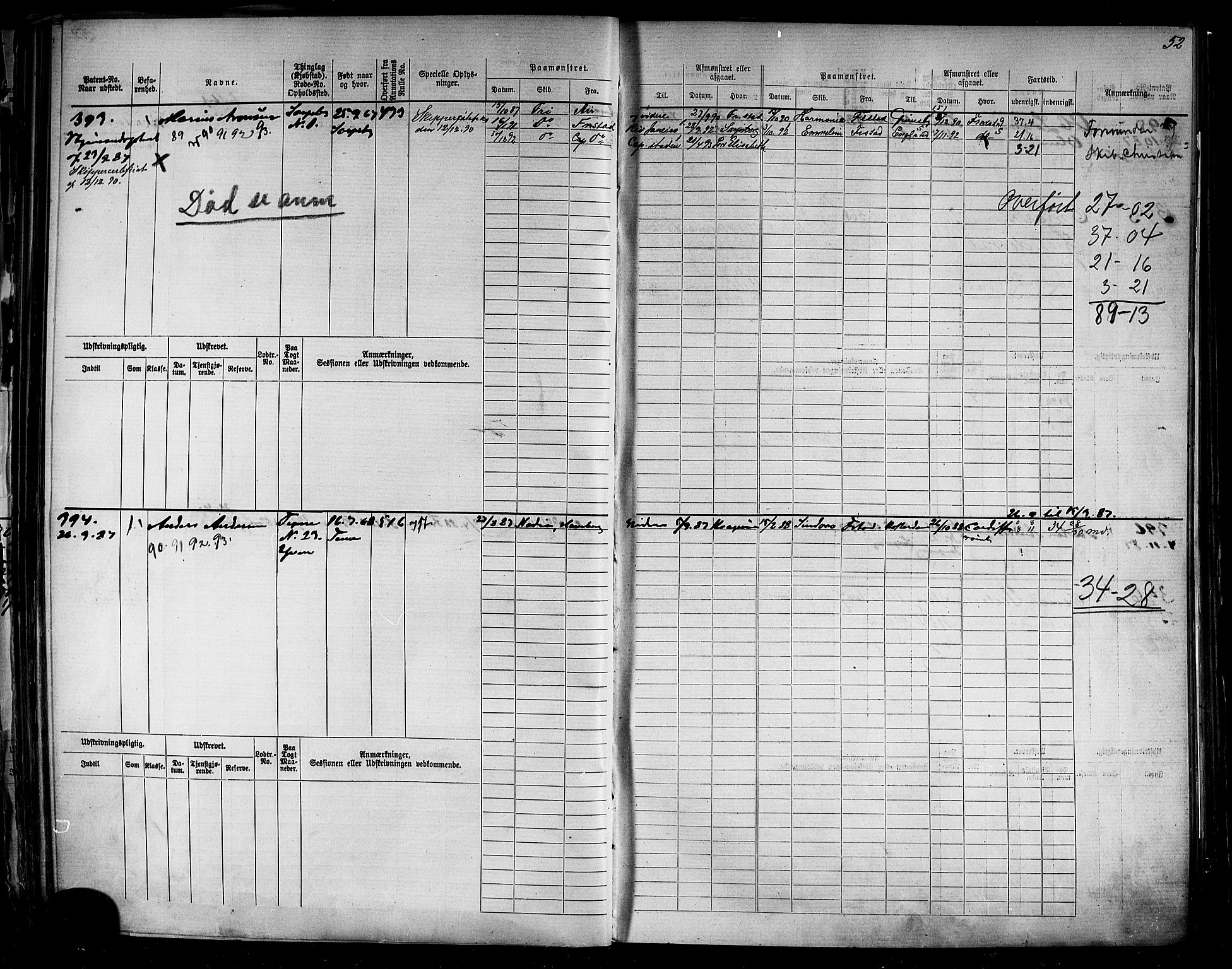 Sarpsborg mønstringskontor, AV/SAO-A-10569c/F/Fc/Fcb/L0006: Hovedrulle, 1881-1915, s. 54