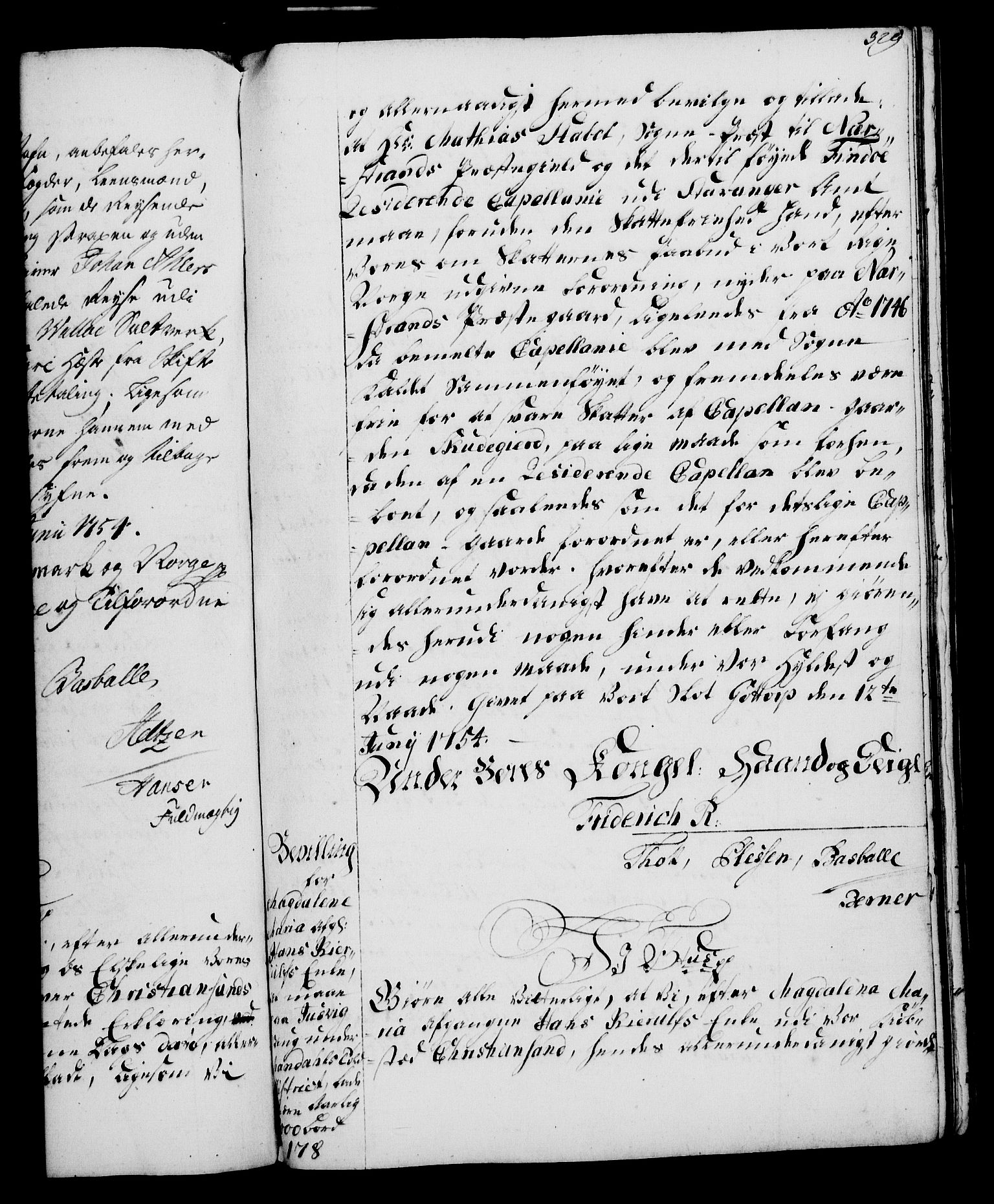 Rentekammeret, Kammerkanselliet, RA/EA-3111/G/Gg/Gga/L0006: Norsk ekspedisjonsprotokoll med register (merket RK 53.6), 1749-1759, s. 329
