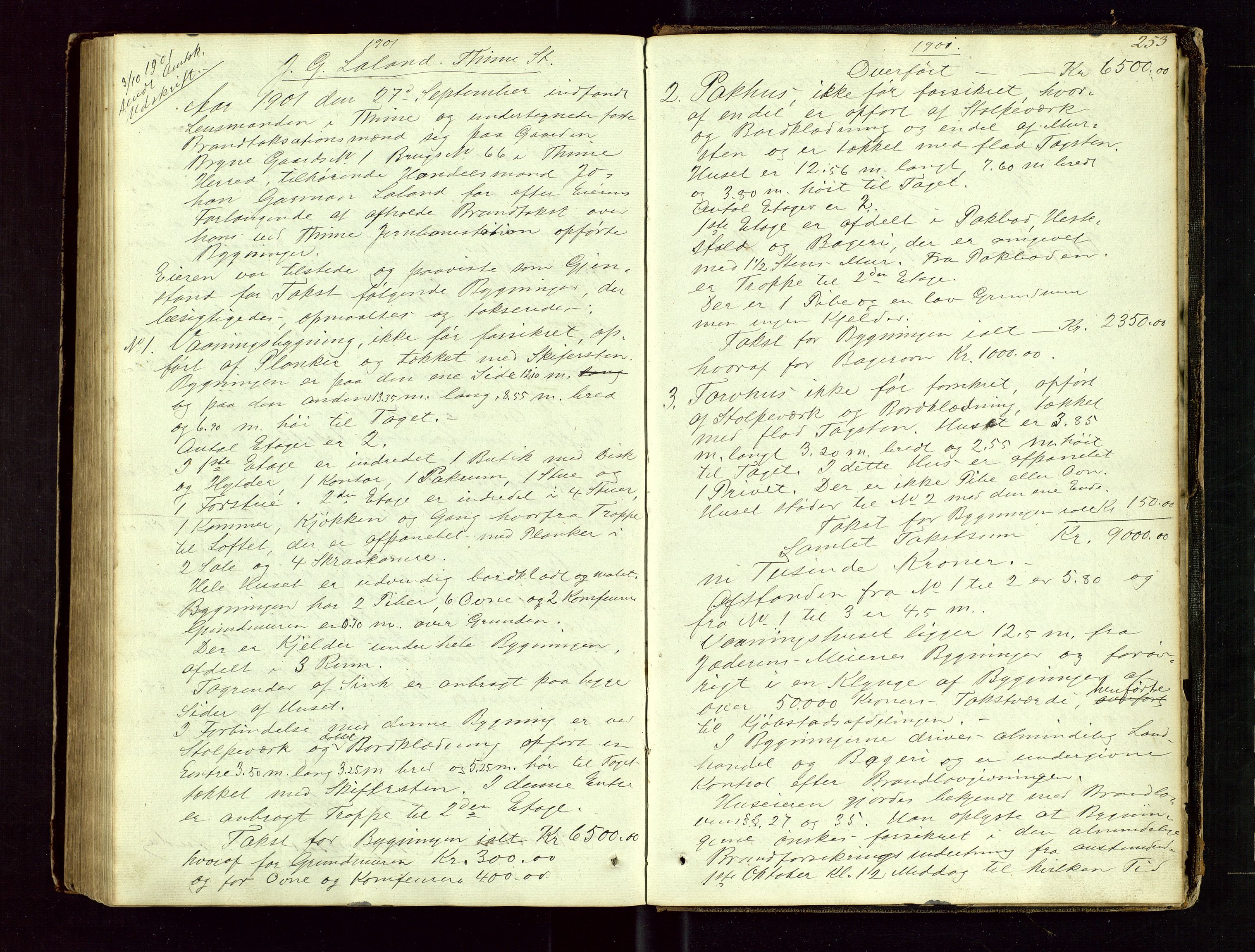 Time lensmannskontor, AV/SAST-A-100420/Goa/L0001: "Brandtaxations-Protocol for Houglands Thinglaug", 1846-1904, s. 252b-253a