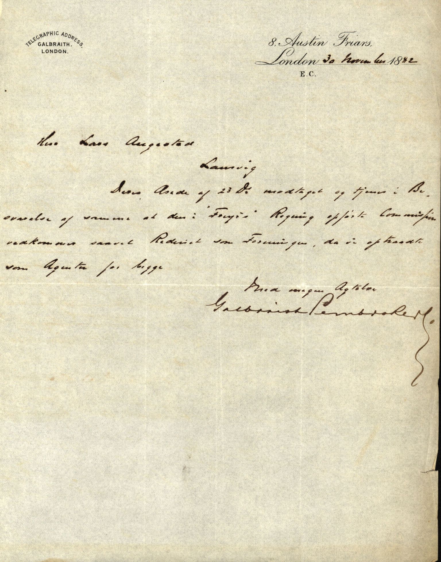 Pa 63 - Østlandske skibsassuranceforening, VEMU/A-1079/G/Ga/L0015/0010: Havaridokumenter / Cuba, Sirius, Freyr, Noatun, Frey, 1882, s. 60