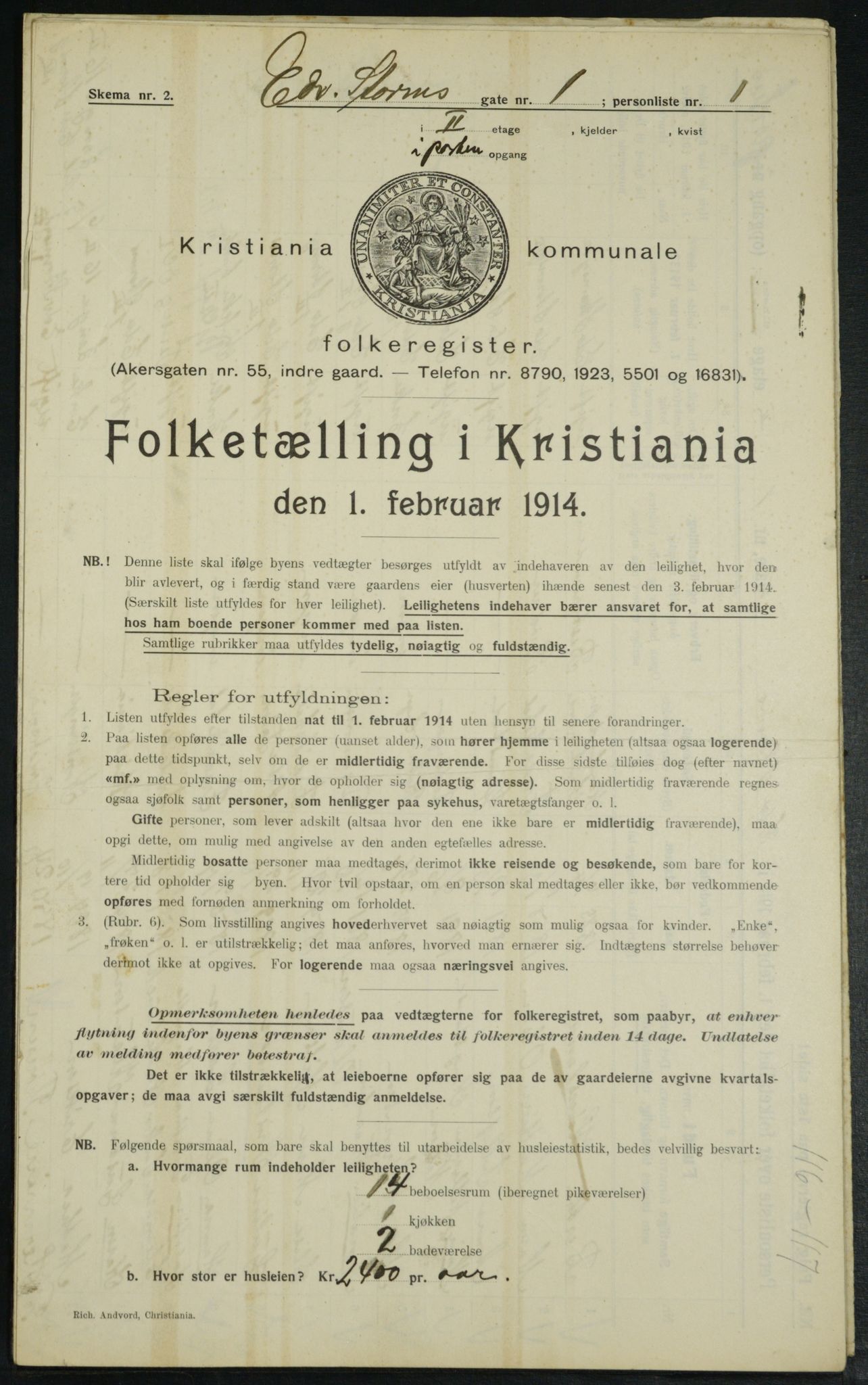 OBA, Kommunal folketelling 1.2.1914 for Kristiania, 1914, s. 18867