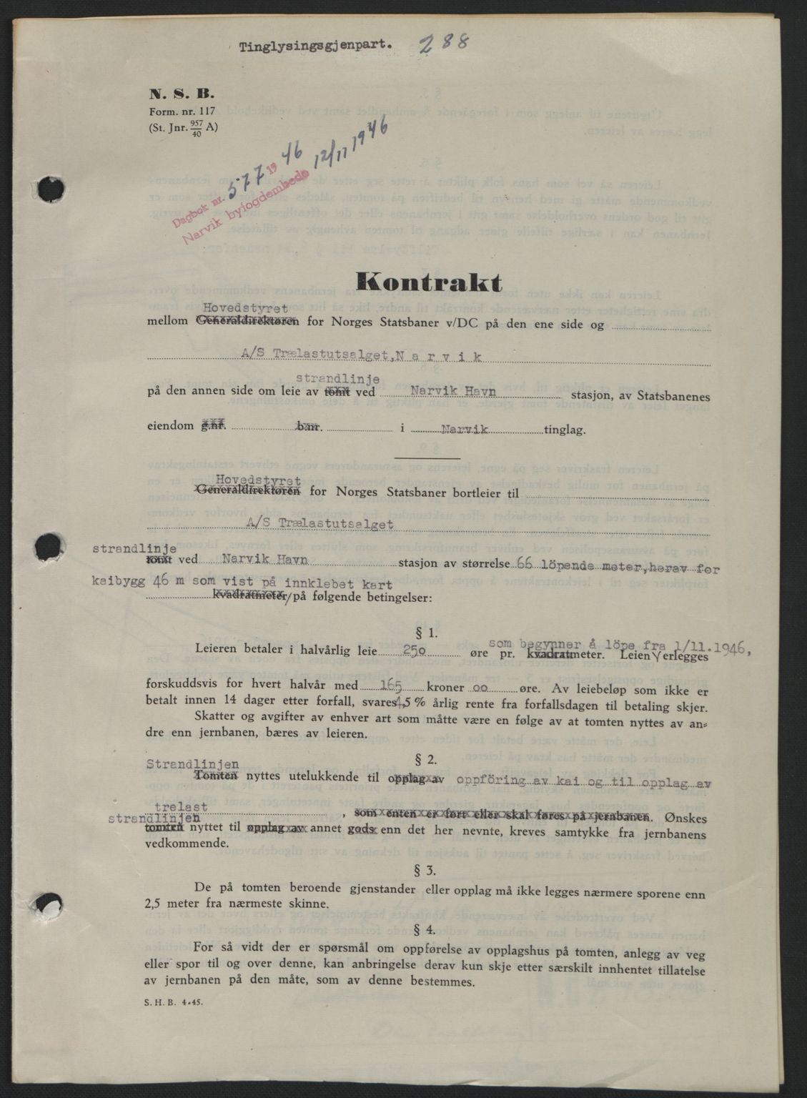Narvik sorenskriveri, SAT/A-0002/1/2/2C/2Ca: Pantebok nr. A21, 1946-1947, Dagboknr: 577/1946
