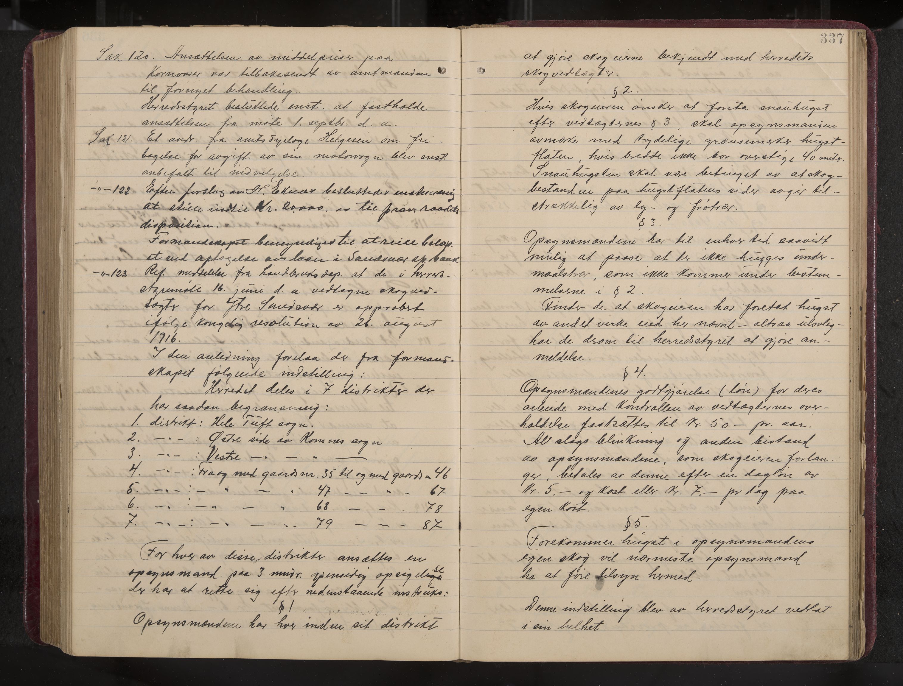 Ytre Sandsvær formannskap og sentraladministrasjon, IKAK/0629021/A/Aa/L0001: Møtebok med register, 1902-1919, s. 337
