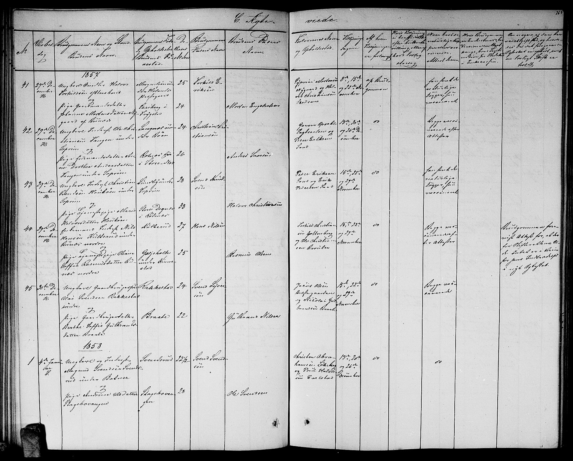 Høland prestekontor Kirkebøker, SAO/A-10346a/G/Ga/L0004: Klokkerbok nr. I 4, 1854-1862, s. 265