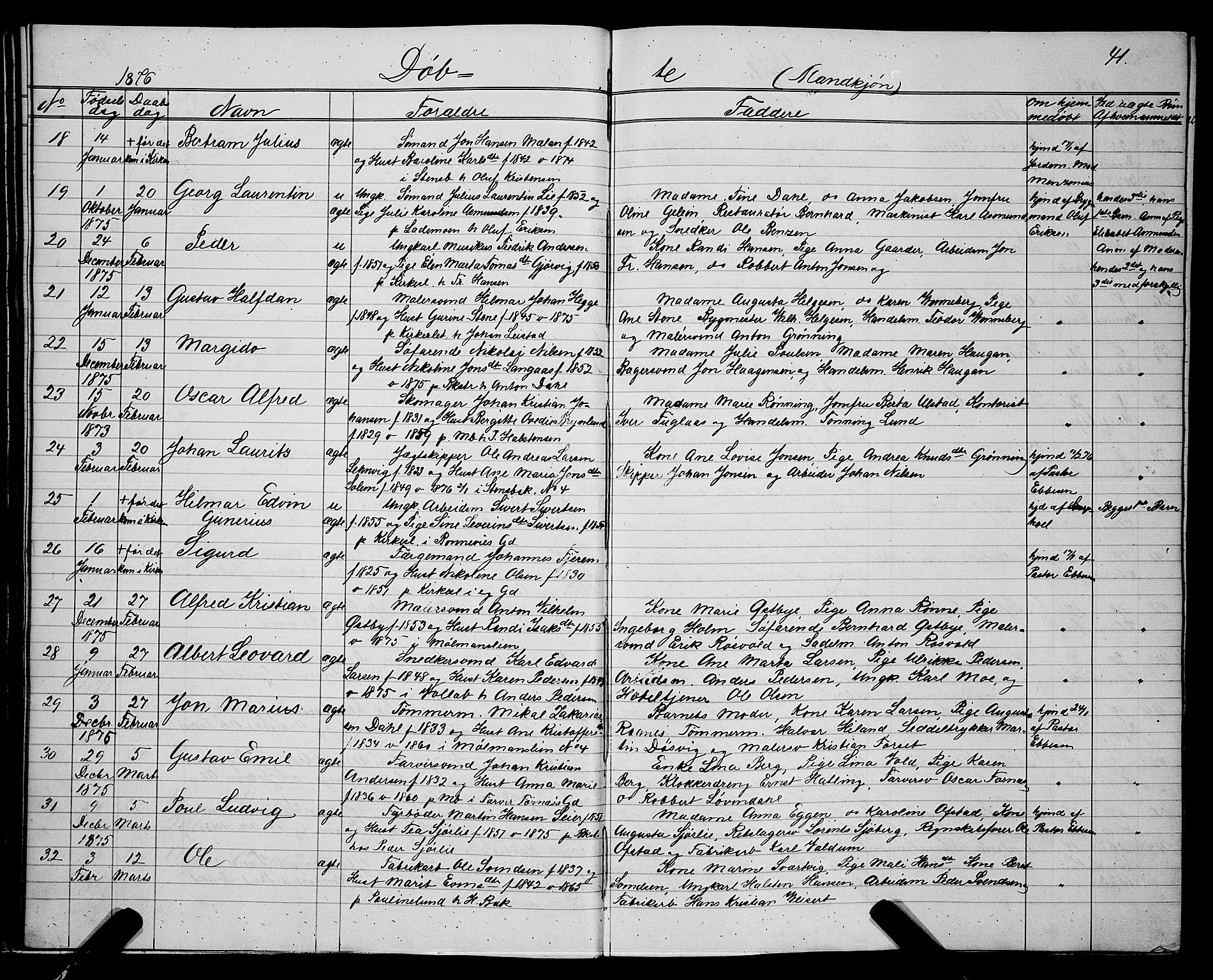 Ministerialprotokoller, klokkerbøker og fødselsregistre - Sør-Trøndelag, AV/SAT-A-1456/604/L0220: Klokkerbok nr. 604C03, 1870-1885, s. 41