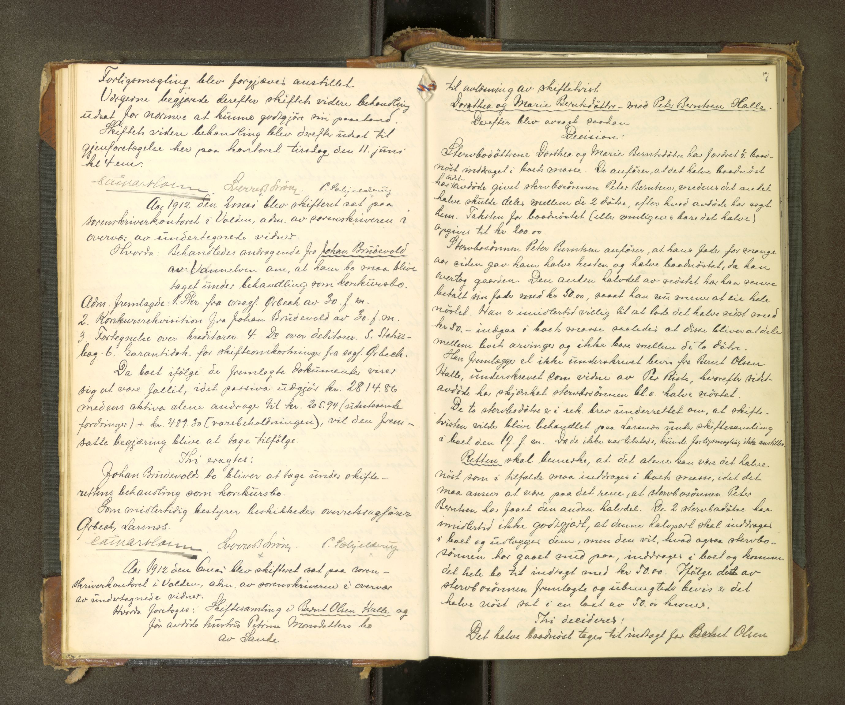 Søre Sunnmøre sorenskriveri, AV/SAT-A-4122/1/3/3B/L0010: Skiftebehandlings- / Skifteforhandlingsprotokollar, 1912-1917, s. 6b-7a