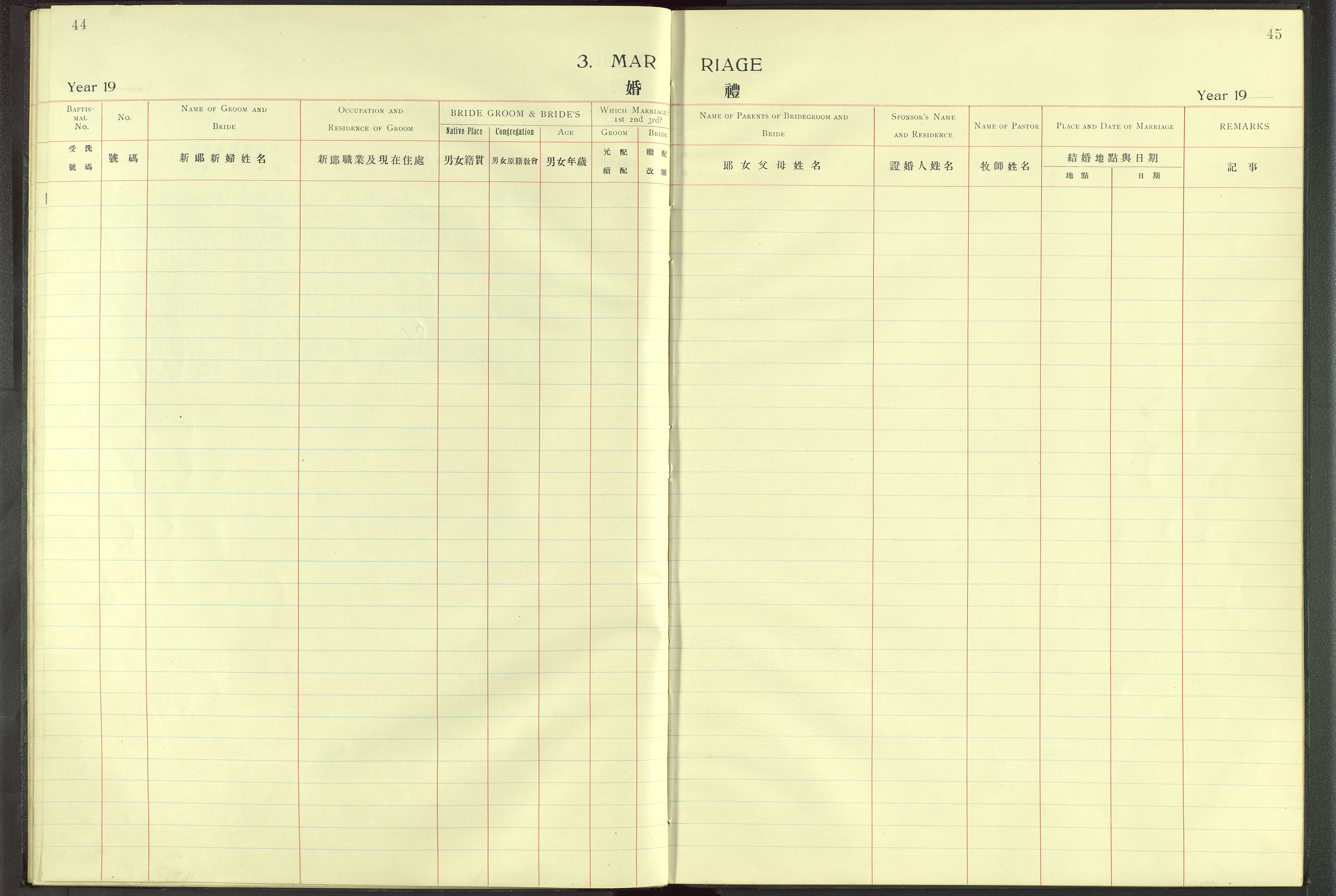 Det Norske Misjonsselskap - utland - Kina (Hunan), VID/MA-A-1065/Dm/L0004: Ministerialbok nr. 49, 1913-1948, s. 44-45