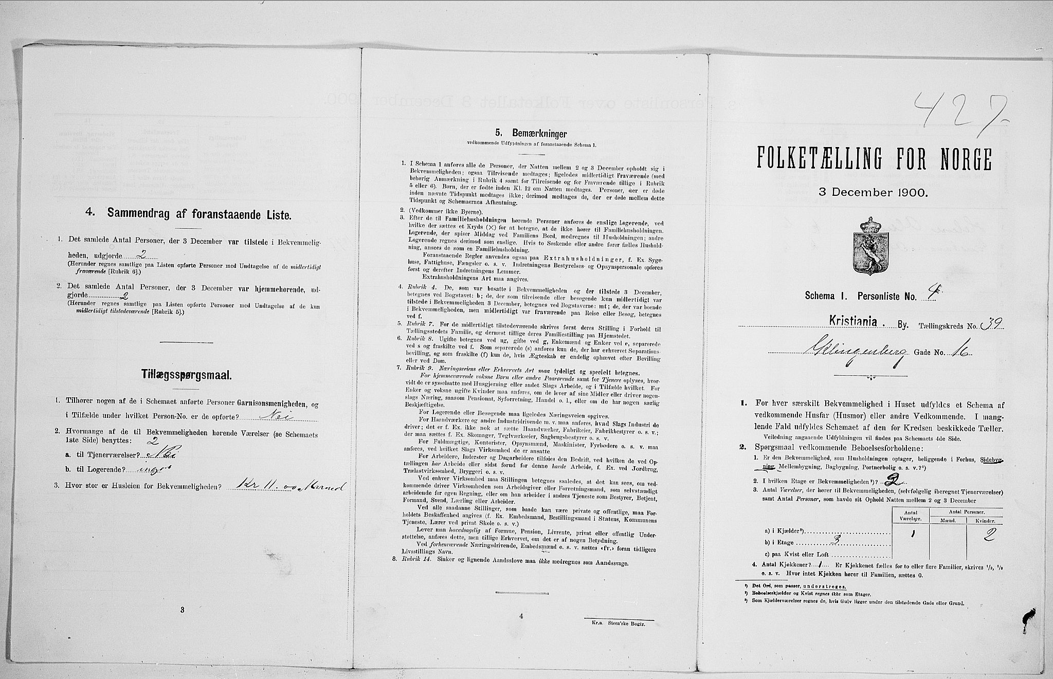 SAO, Folketelling 1900 for 0301 Kristiania kjøpstad, 1900, s. 48142