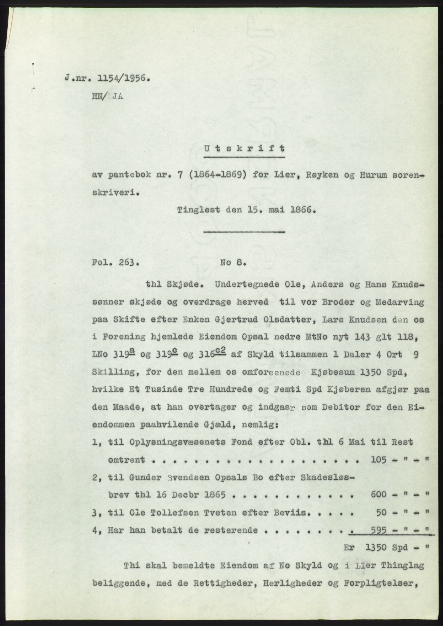 Statsarkivet i Kongsberg, SAKO/A-0001, 1956, s. 365