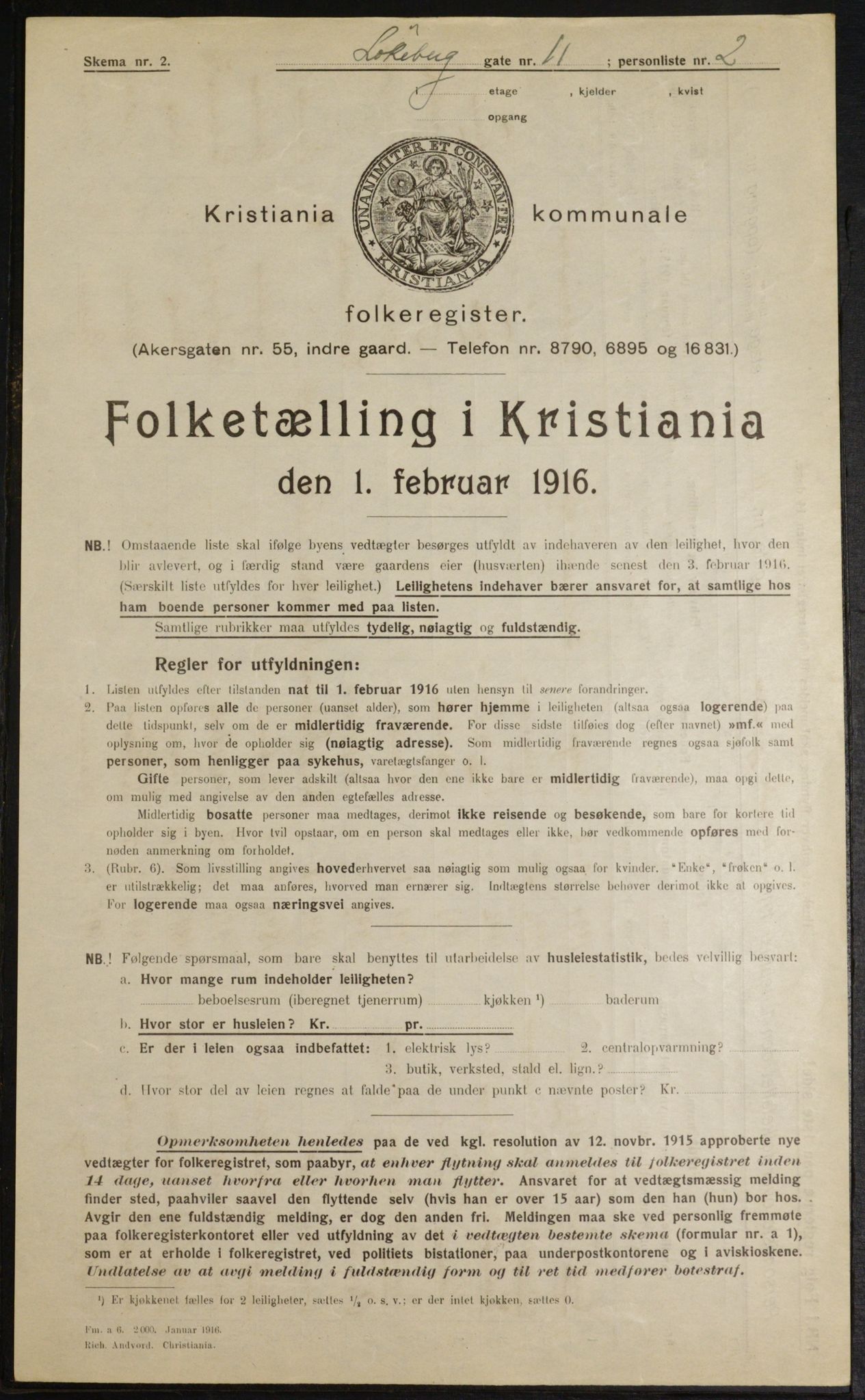 OBA, Kommunal folketelling 1.2.1916 for Kristiania, 1916, s. 59946