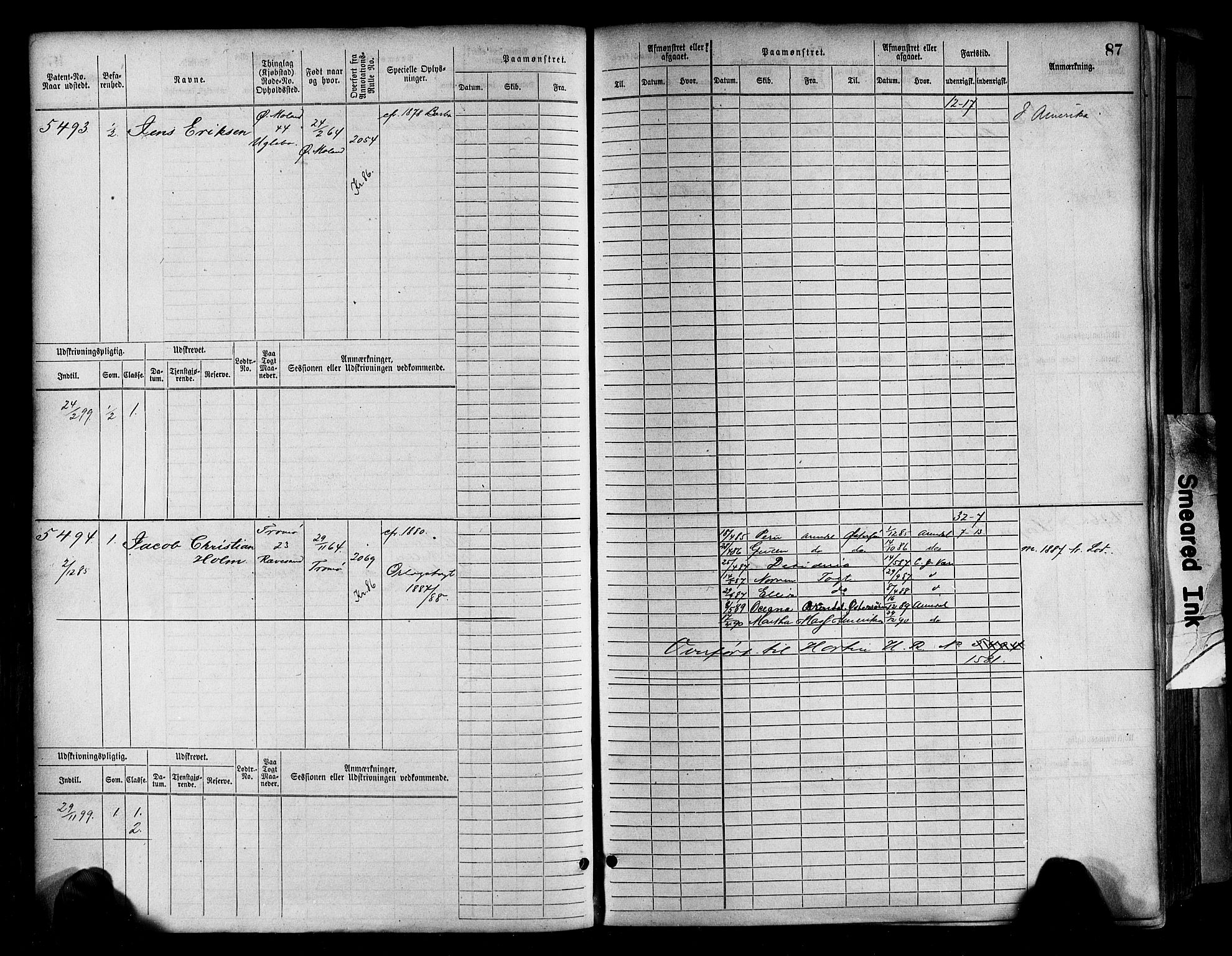 Arendal mønstringskrets, AV/SAK-2031-0012/F/Fb/L0017: Hovedrulle A nr 5323-6076, S-15, 1884-1892, s. 88