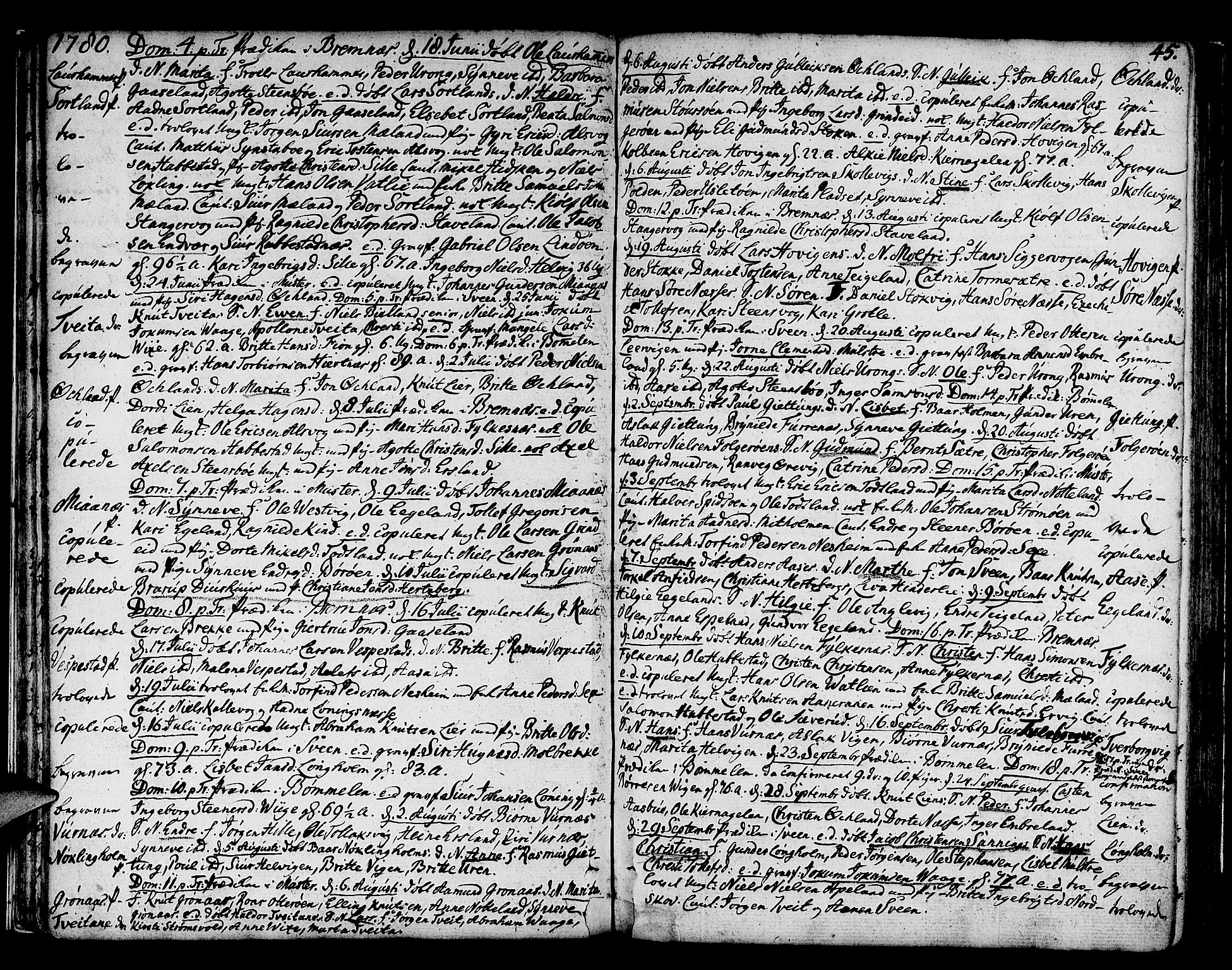 Finnås sokneprestembete, AV/SAB-A-99925/H/Ha/Haa/Haaa/L0003: Ministerialbok nr. A 3, 1765-1803, s. 45