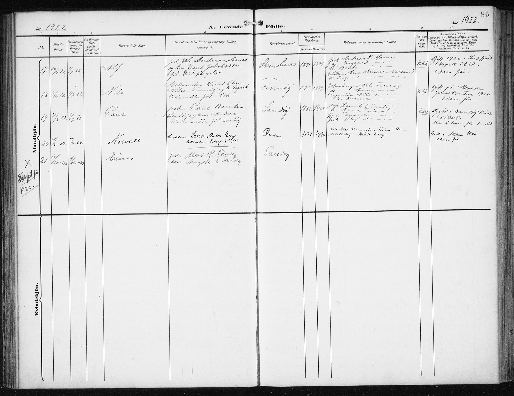 Ministerialprotokoller, klokkerbøker og fødselsregistre - Møre og Romsdal, AV/SAT-A-1454/561/L0733: Klokkerbok nr. 561C03, 1900-1940, s. 86