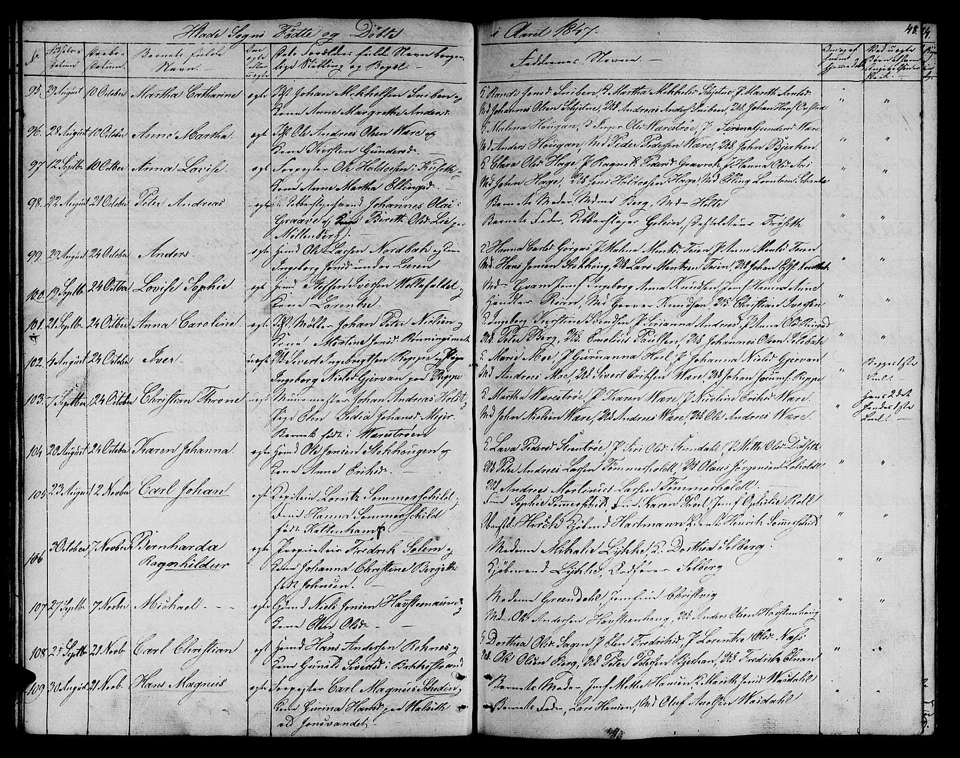 Ministerialprotokoller, klokkerbøker og fødselsregistre - Sør-Trøndelag, SAT/A-1456/606/L0309: Klokkerbok nr. 606C05, 1841-1849, s. 48