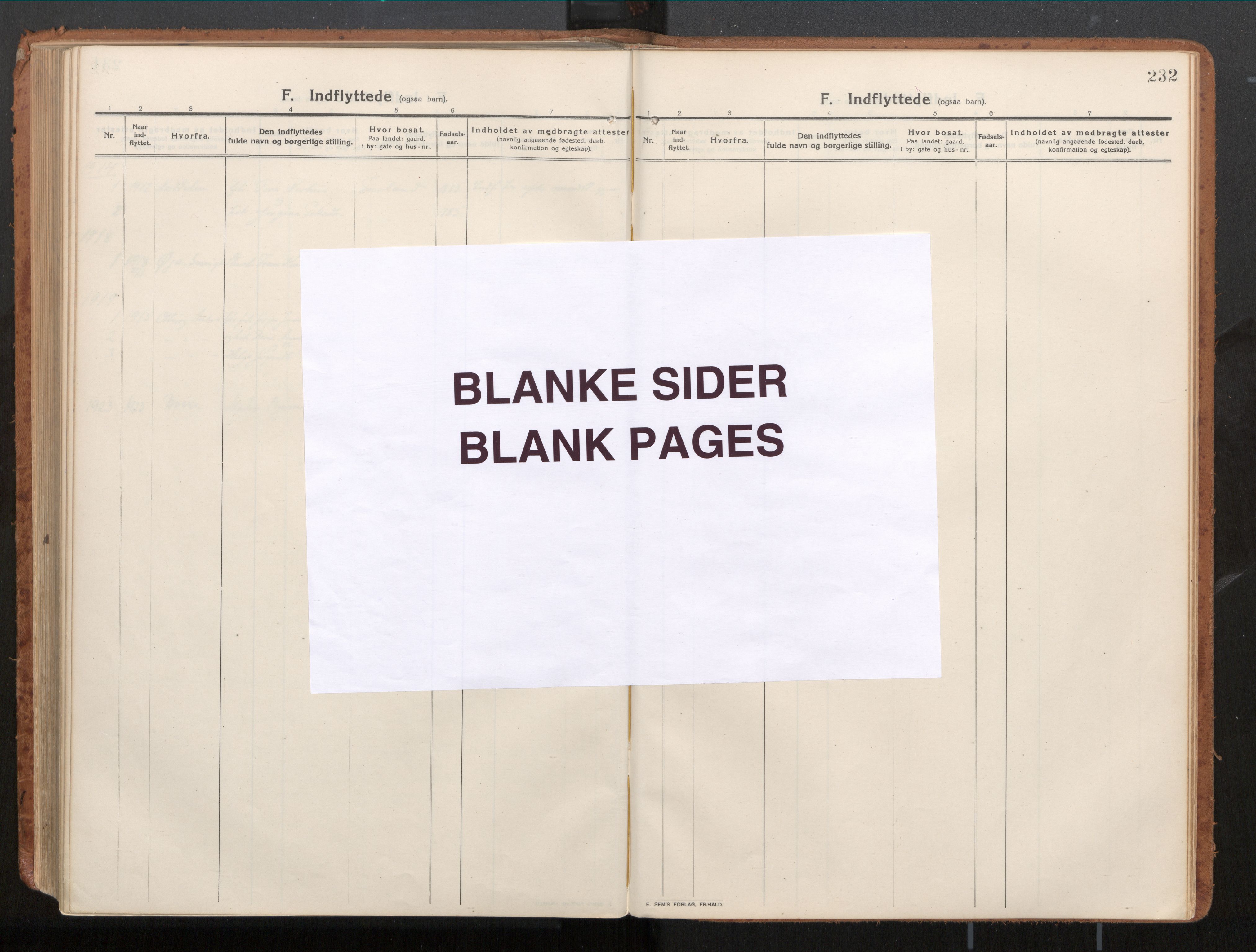 Ministerialprotokoller, klokkerbøker og fødselsregistre - Møre og Romsdal, SAT/A-1454/539/L0534a: Ministerialbok nr. 539A08, 1912-1935, s. 232