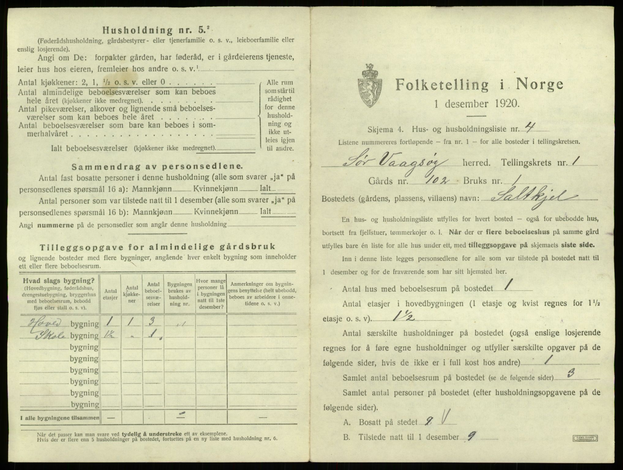 SAB, Folketelling 1920 for 1439 Sør-Vågsøy herred, 1920, s. 37