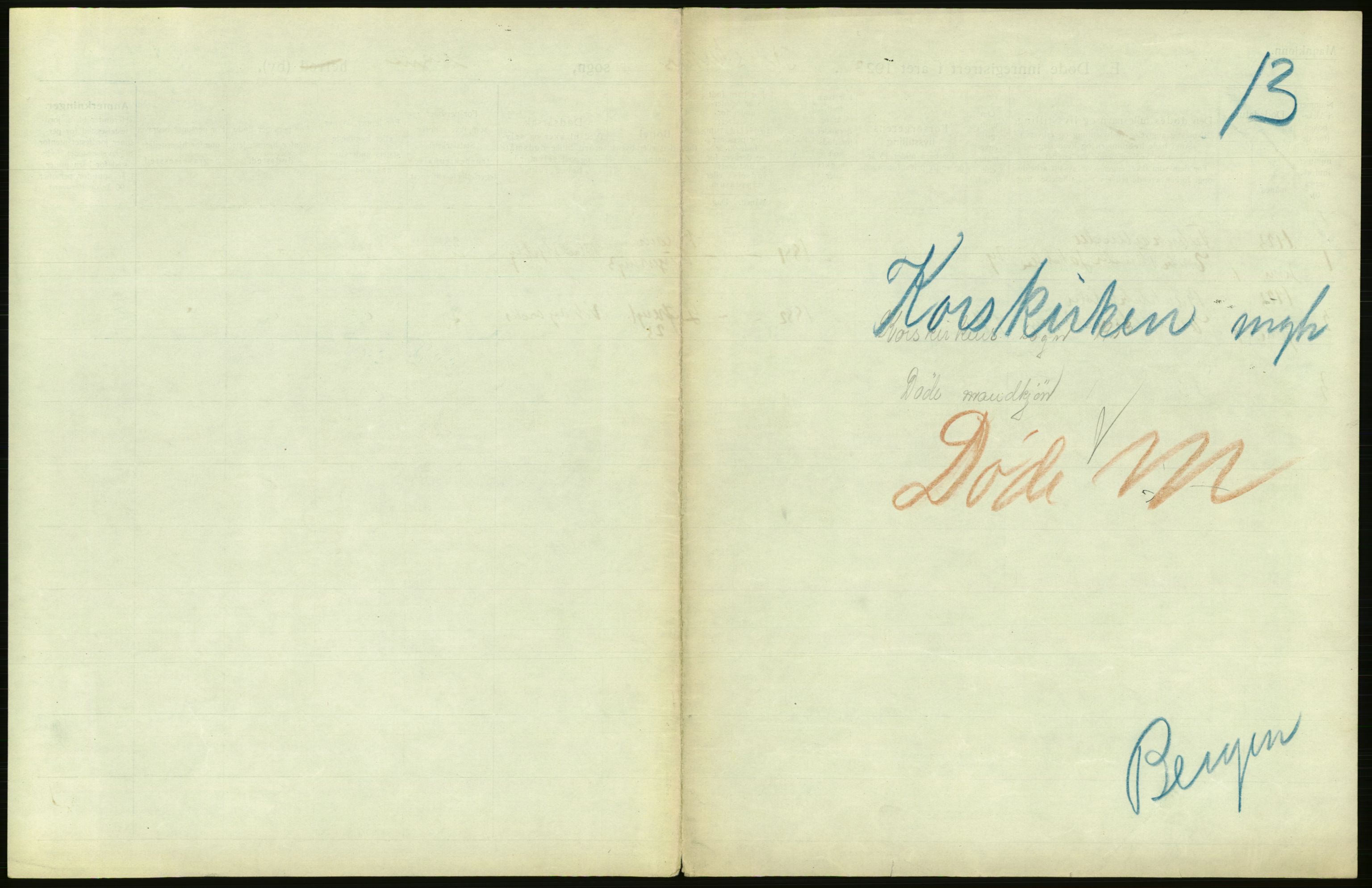 Statistisk sentralbyrå, Sosiodemografiske emner, Befolkning, AV/RA-S-2228/D/Df/Dfc/Dfcc/L0029: Bergen: Gifte, døde, dødfødte., 1923, s. 381