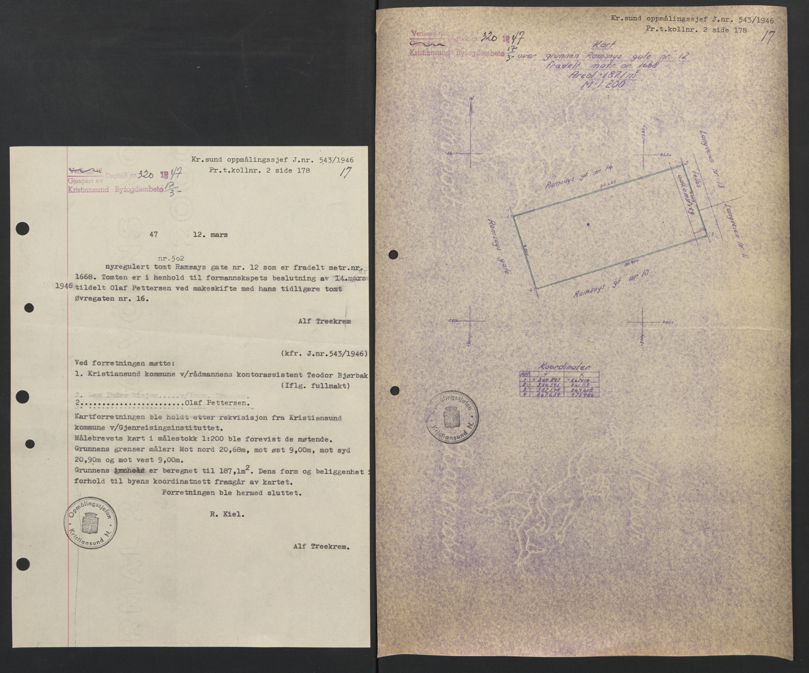 Kristiansund byfogd, AV/SAT-A-4587/A/27: Pantebok nr. 42, 1947-1950, Dagboknr: 320/1947