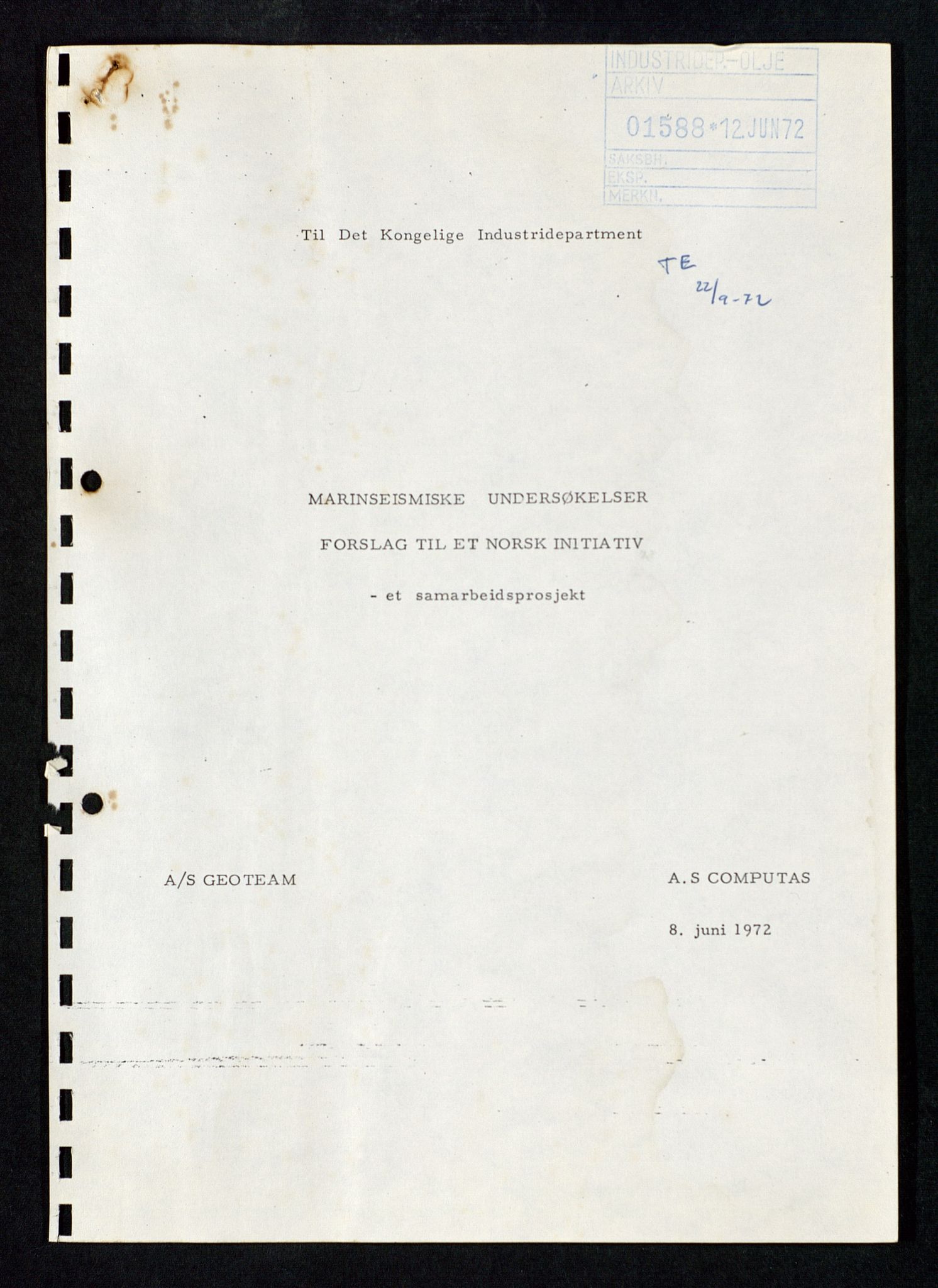 Industridepartementet, Oljekontoret, AV/SAST-A-101348/Db/L0005: Seismiske undersøkelser, 1963-1972, s. 451