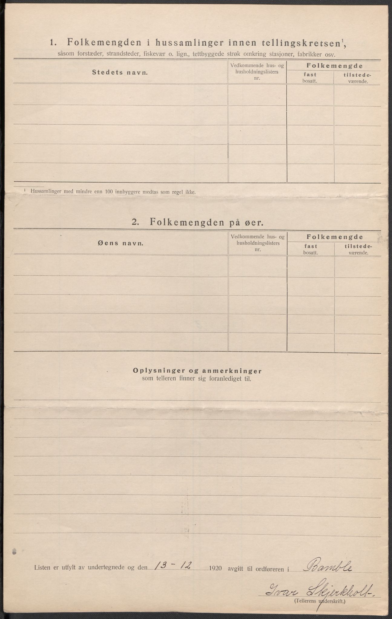 SAKO, Folketelling 1920 for 0814 Bamble herred, 1920, s. 18