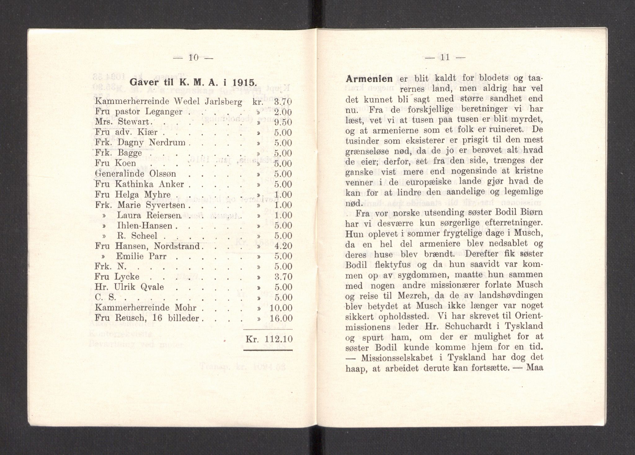 Kvinnelige Misjonsarbeidere, AV/RA-PA-0699/F/Fa/L0001/0007: -- / Årsmeldinger, trykte, 1906-1915