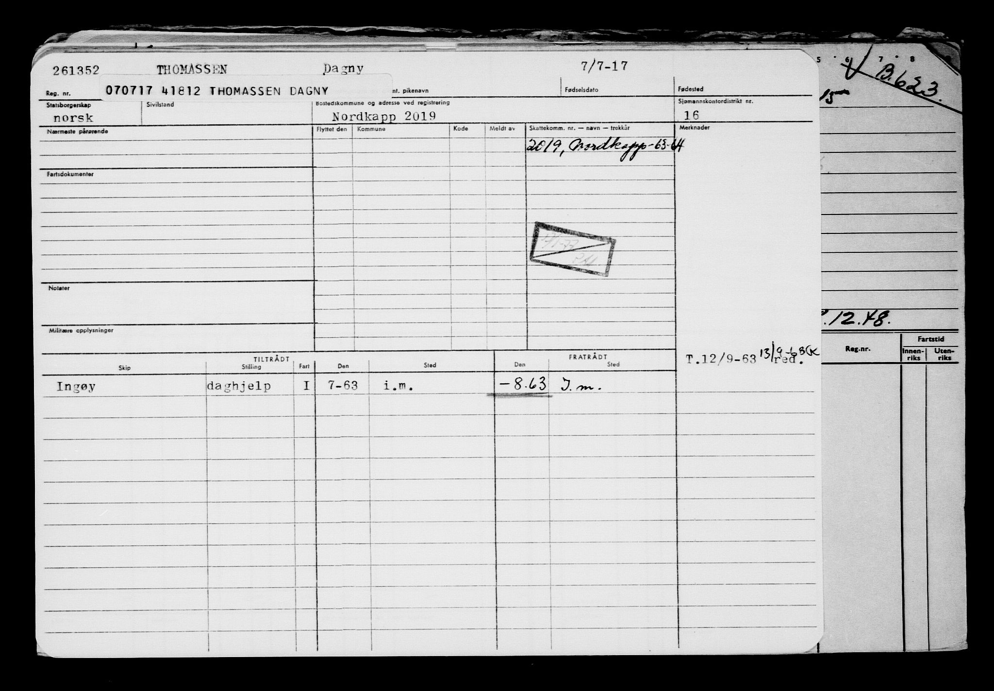 Direktoratet for sjømenn, AV/RA-S-3545/G/Gb/L0150: Hovedkort, 1917, s. 156