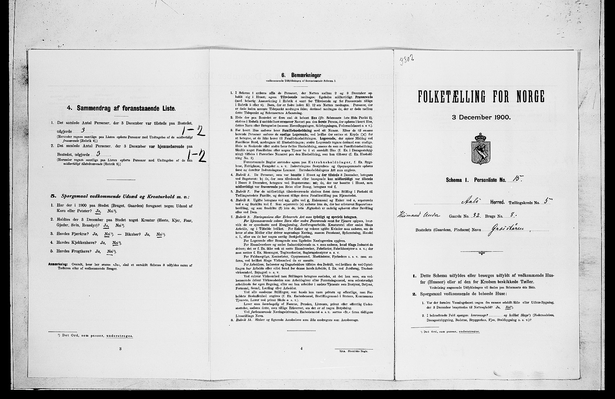 RA, Folketelling 1900 for 0619 Ål herred, 1900, s. 491