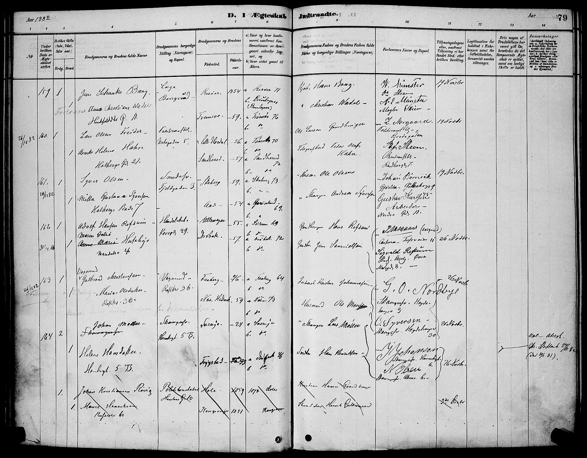Trefoldighet prestekontor Kirkebøker, AV/SAO-A-10882/H/Ha/L0003: Lysningsprotokoll nr. 3, 1878-1888, s. 79