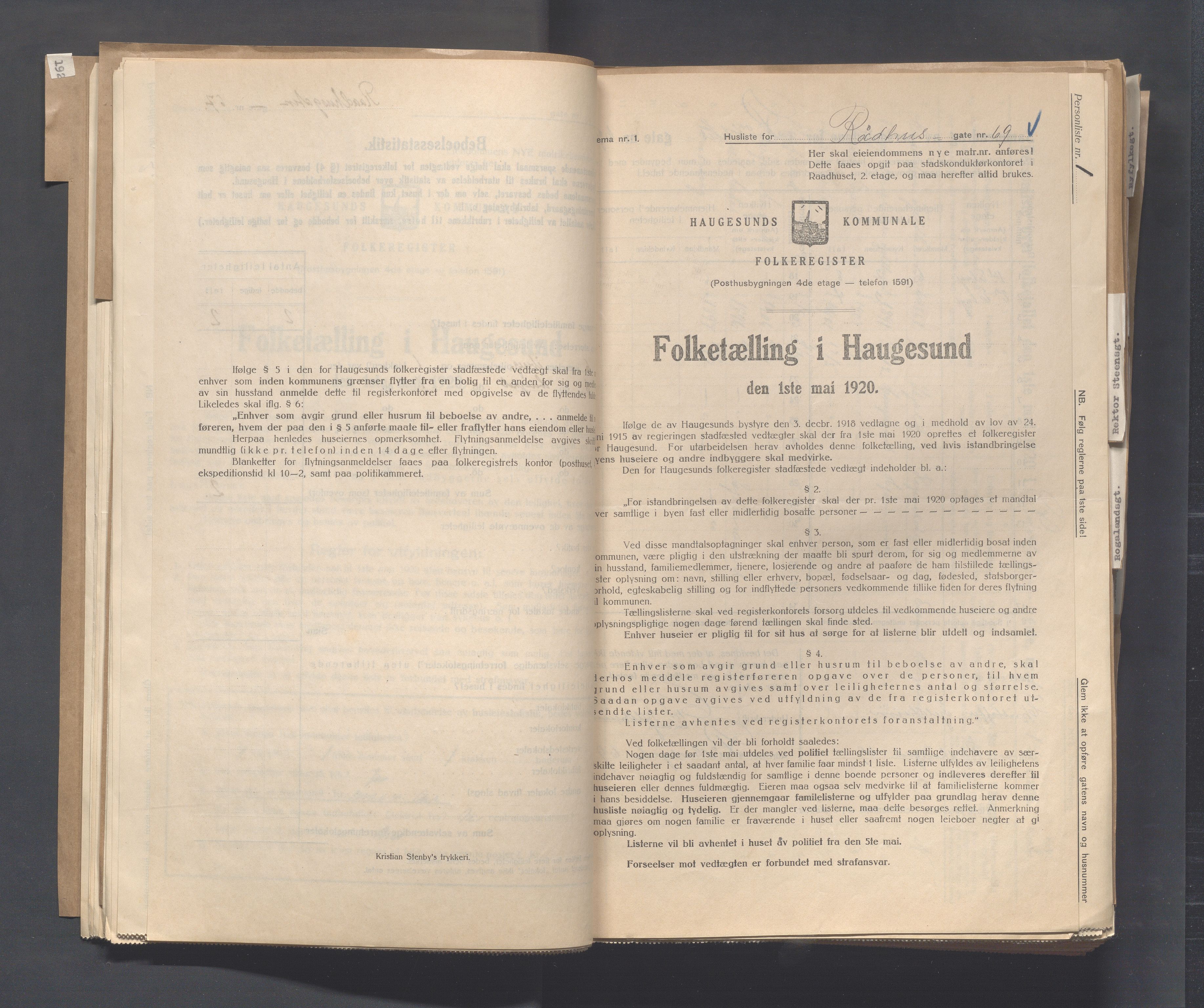 IKAR, Kommunal folketelling 1.5.1920 for Haugesund, 1920, s. 3070