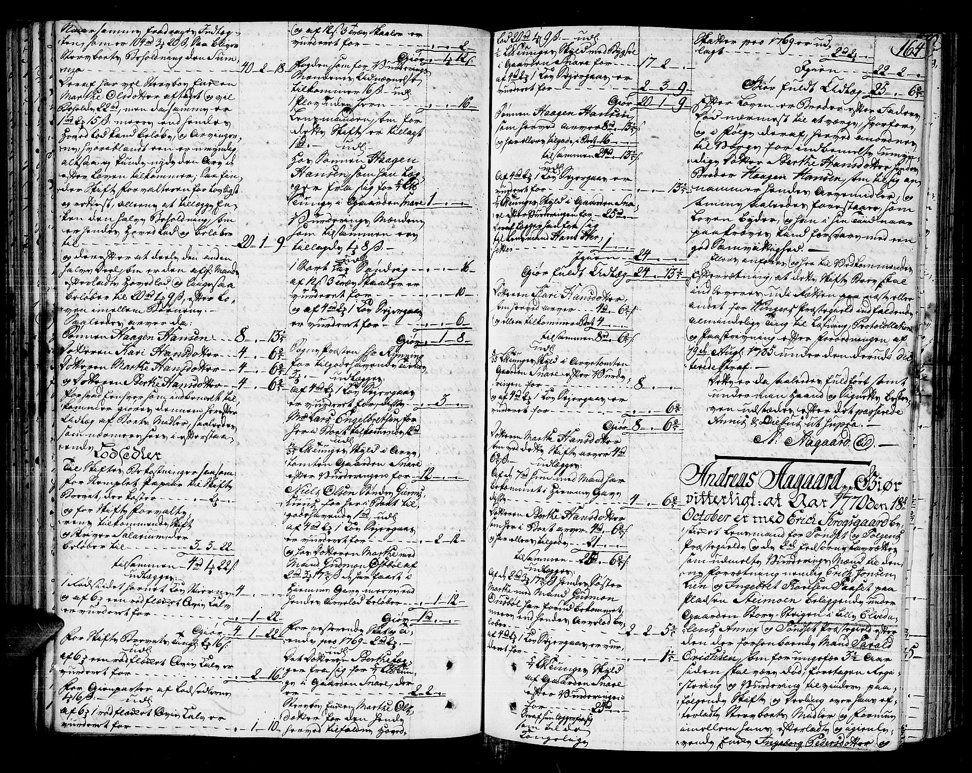 Solør og Odalen sorenskriveri, AV/SAH-TING-026/J/Ja/L0001/0001: Skifteprotokoll - Vinger, Grue, Hof / 1A:, 1772-1774, s. 163b-164a