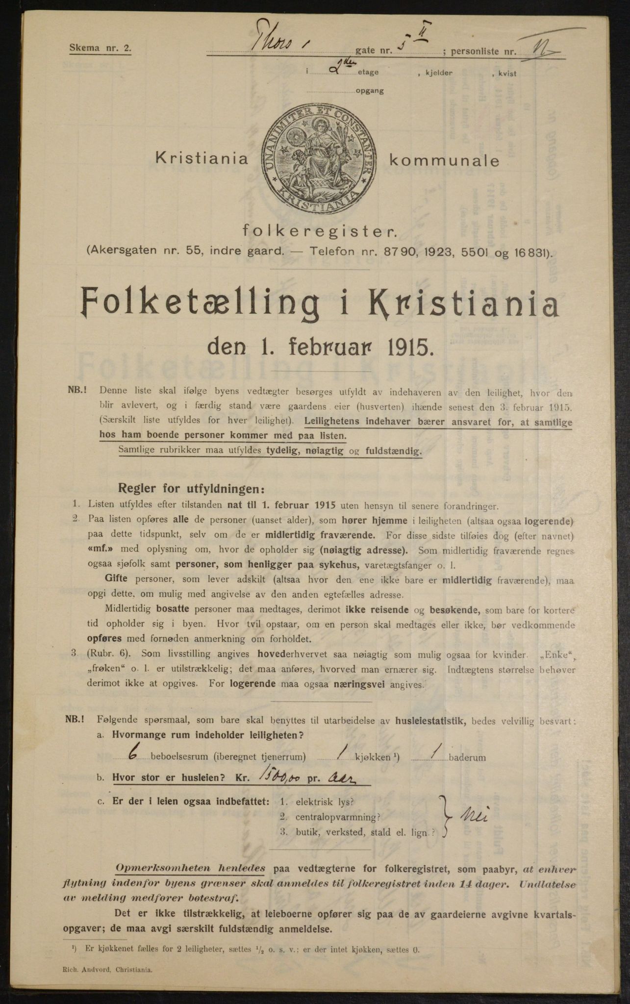 OBA, Kommunal folketelling 1.2.1915 for Kristiania, 1915, s. 114725