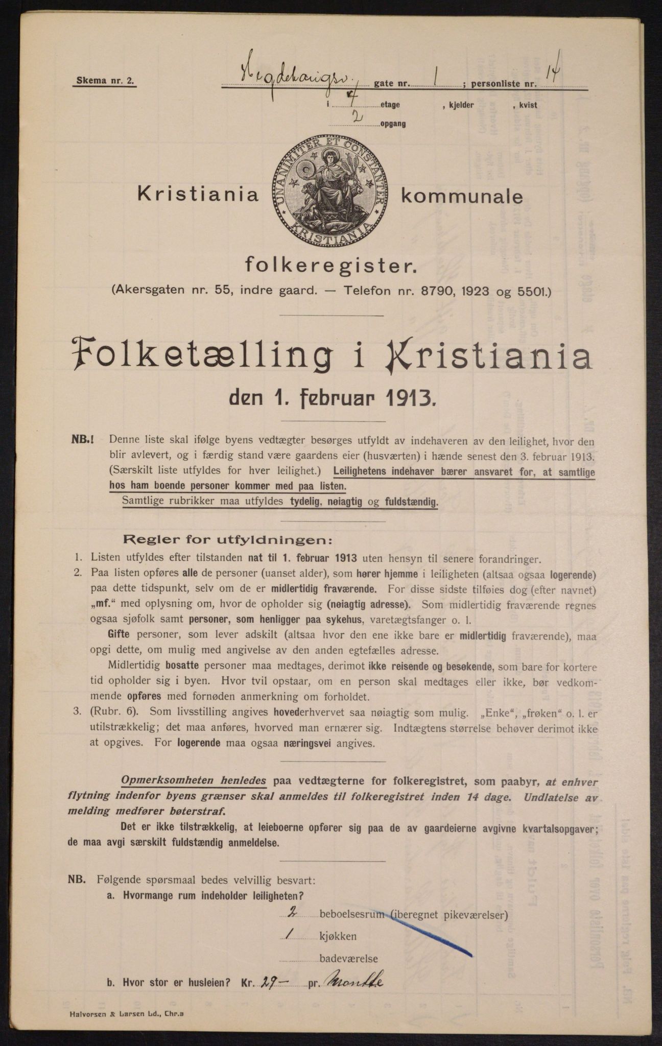 OBA, Kommunal folketelling 1.2.1913 for Kristiania, 1913, s. 36003