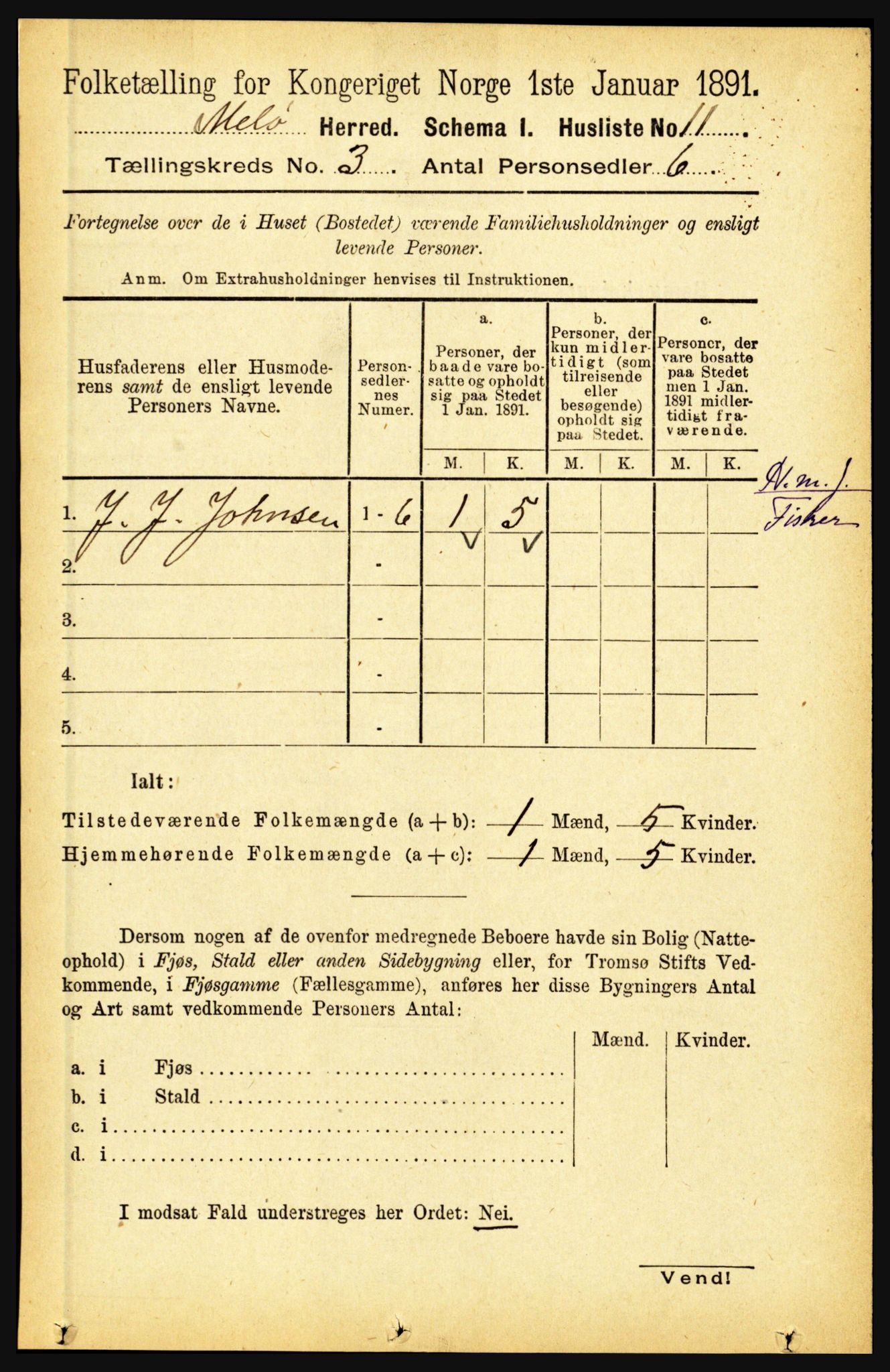 RA, Folketelling 1891 for 1837 Meløy herred, 1891, s. 856