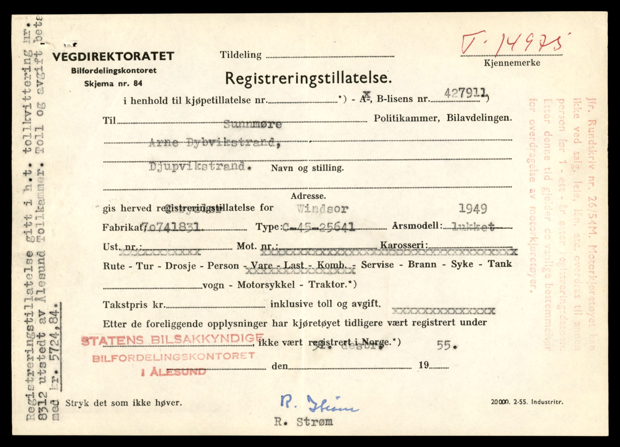 Møre og Romsdal vegkontor - Ålesund trafikkstasjon, AV/SAT-A-4099/F/Fe/L0049: Registreringskort for kjøretøy T 14864 - T 18613, 1927-1998, s. 2645