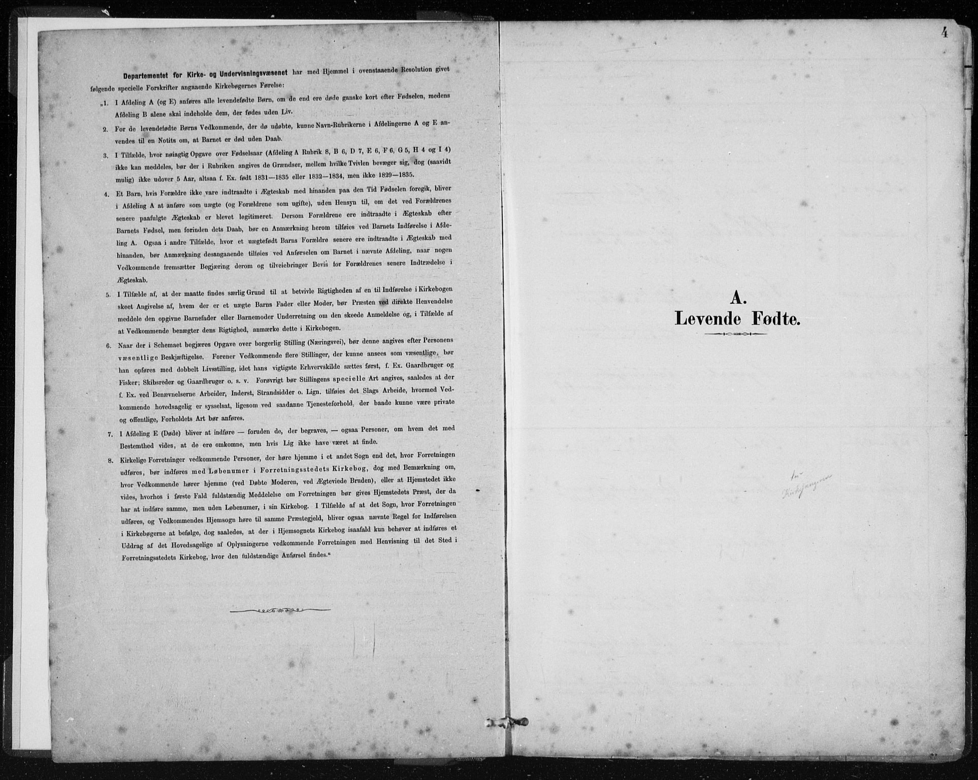 Hægebostad sokneprestkontor, SAK/1111-0024/F/Fb/Fbb/L0003: Klokkerbok nr. B 3, 1887-1937, s. 4