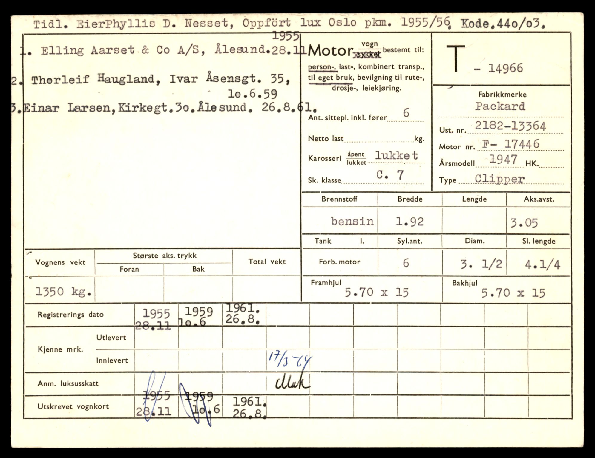 Møre og Romsdal vegkontor - Ålesund trafikkstasjon, AV/SAT-A-4099/F/Fe/L0049: Registreringskort for kjøretøy T 14864 - T 18613, 1927-1998, s. 2389