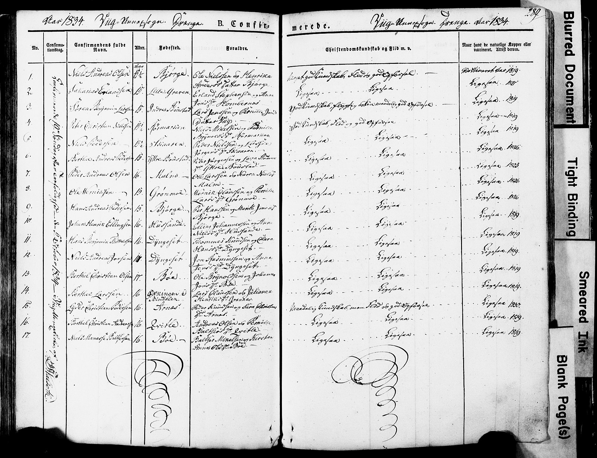 Ministerialprotokoller, klokkerbøker og fødselsregistre - Nordland, SAT/A-1459/812/L0176: Ministerialbok nr. 812A05, 1834-1874, s. 289