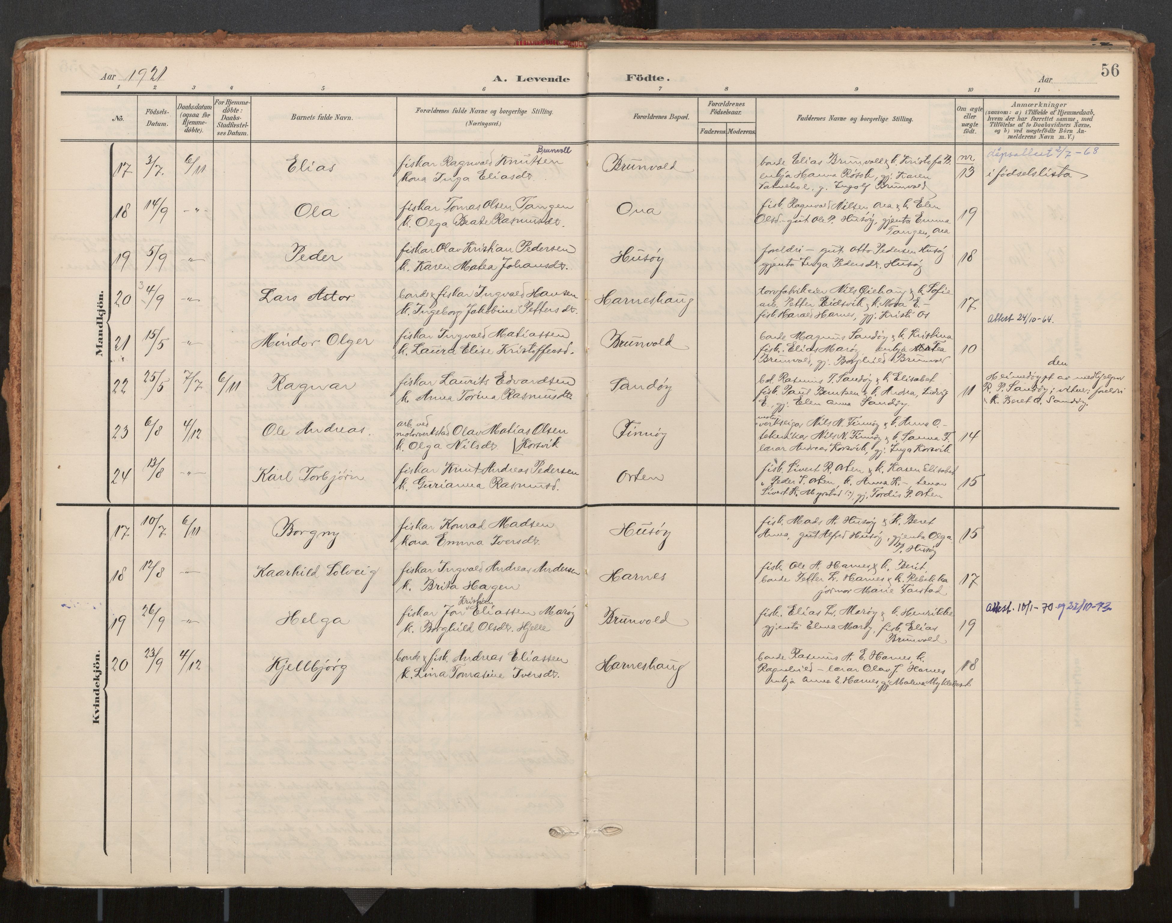 Ministerialprotokoller, klokkerbøker og fødselsregistre - Møre og Romsdal, AV/SAT-A-1454/561/L0730: Ministerialbok nr. 561A04, 1901-1929, s. 56