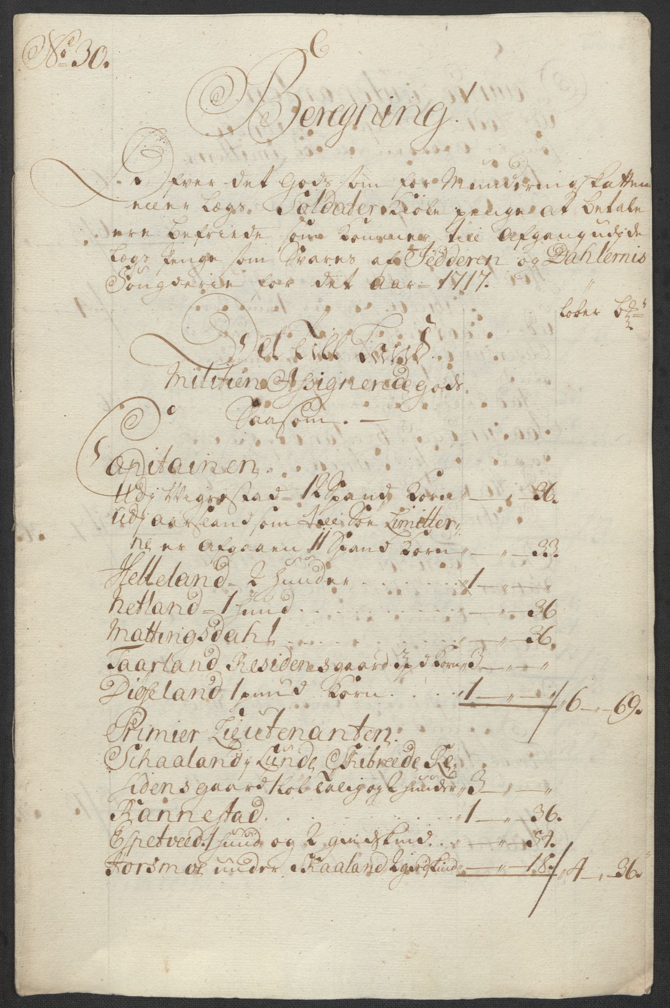 Rentekammeret inntil 1814, Reviderte regnskaper, Fogderegnskap, AV/RA-EA-4092/R46/L2742: Fogderegnskap Jæren og Dalane, 1717, s. 152