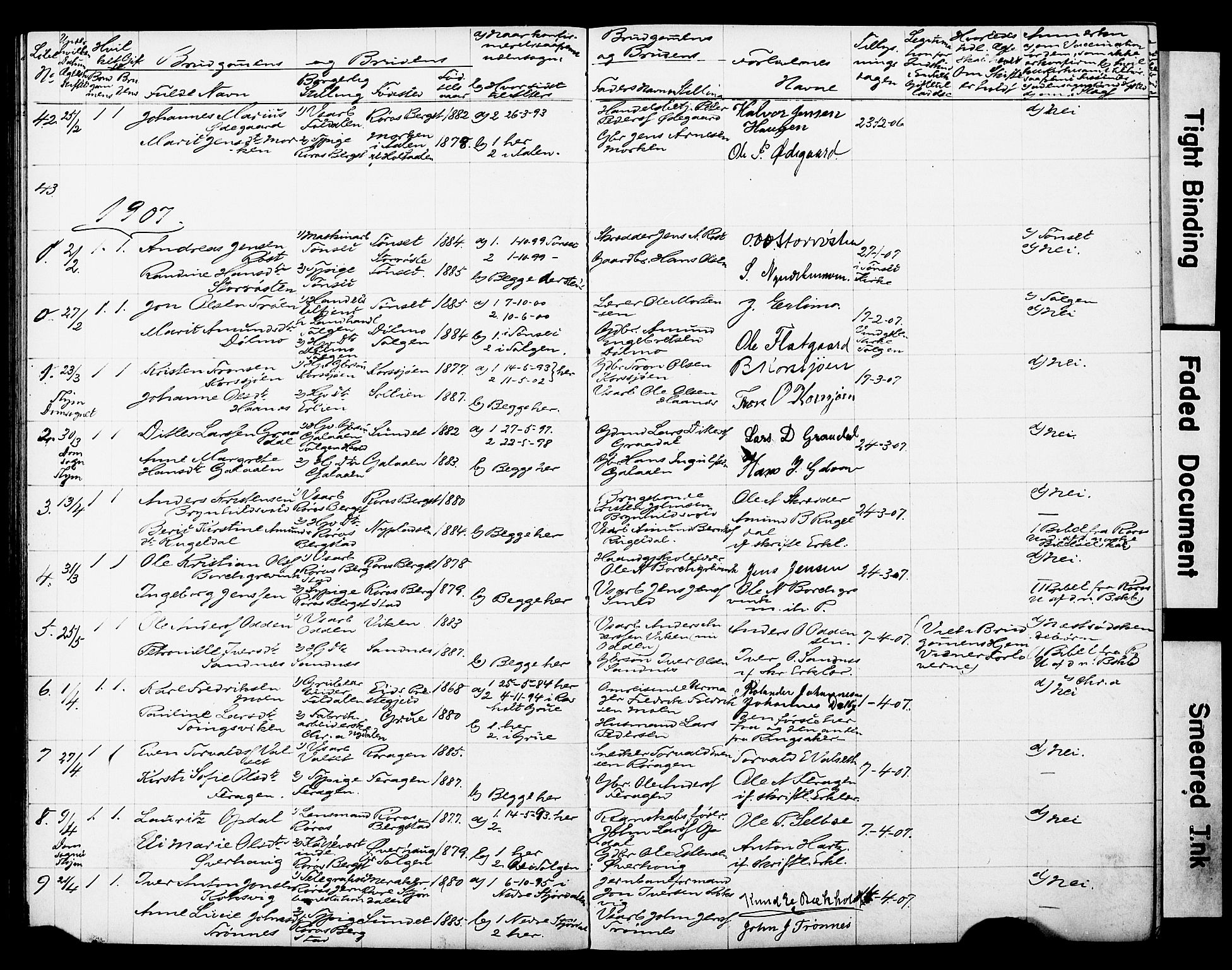 Ministerialprotokoller, klokkerbøker og fødselsregistre - Sør-Trøndelag, AV/SAT-A-1456/681/L0934: Lysningsprotokoll nr. 681A12, 1884-1918
