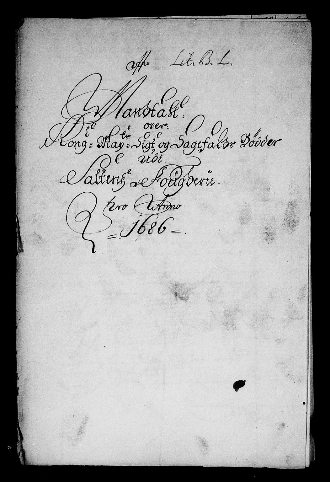 Rentekammeret inntil 1814, Reviderte regnskaper, Stiftamtstueregnskaper, Trondheim stiftamt og Nordland amt, AV/RA-EA-6044/R/Rg/L0085: Trondheim stiftamt og Nordland amt, 1686