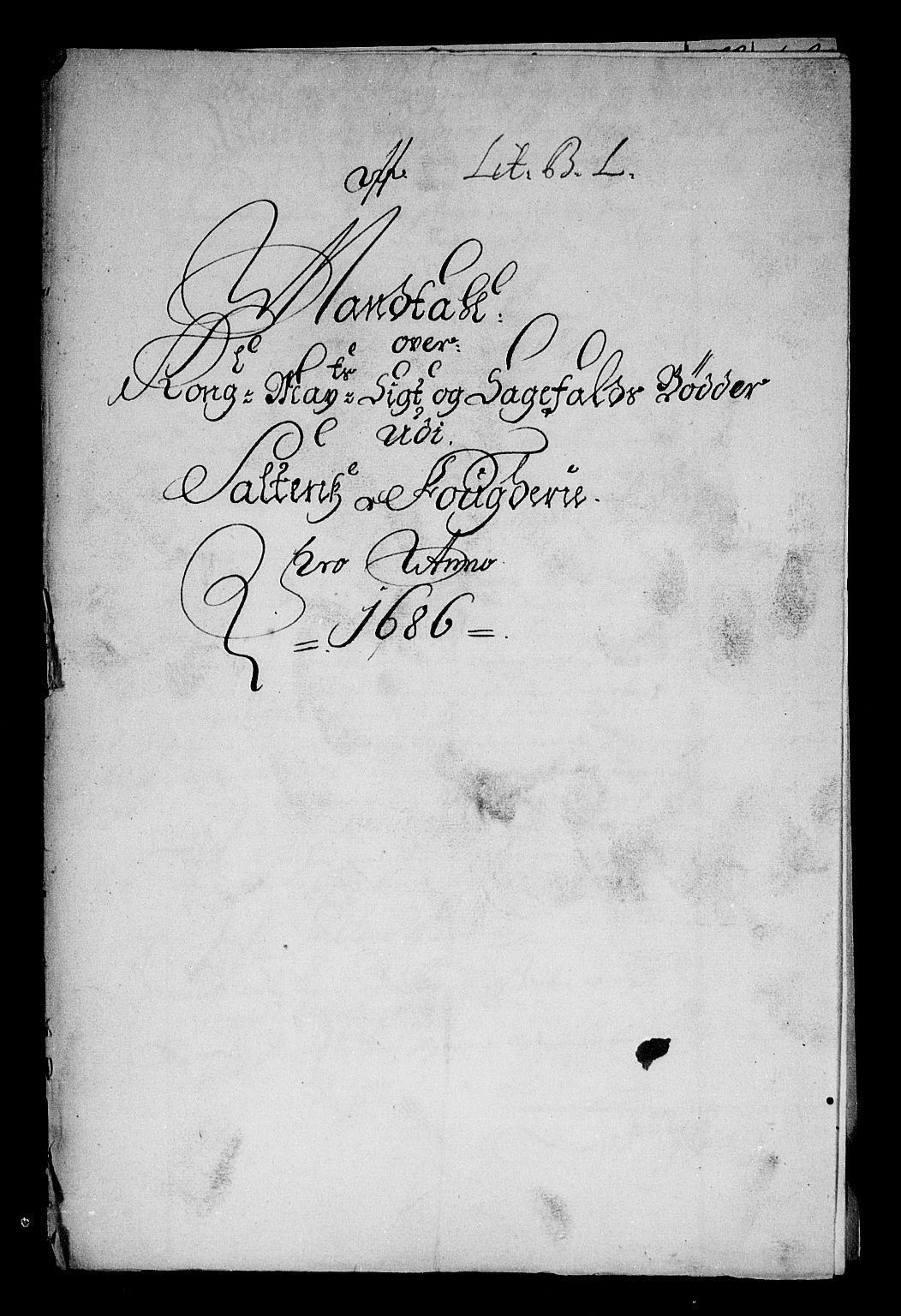 Rentekammeret inntil 1814, Reviderte regnskaper, Stiftamtstueregnskaper, Trondheim stiftamt og Nordland amt, RA/EA-6044/R/Rg/L0085: Trondheim stiftamt og Nordland amt, 1686