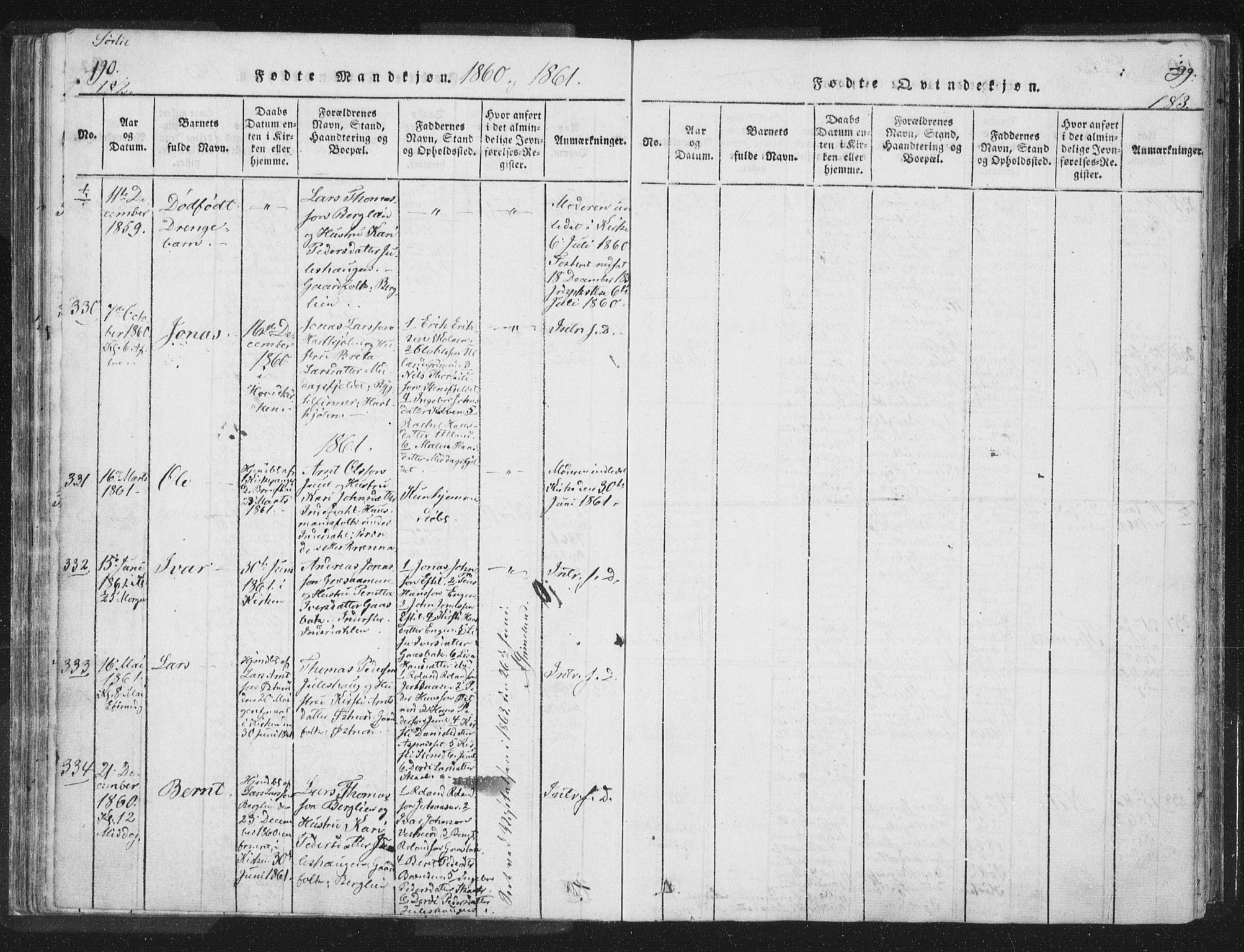 Ministerialprotokoller, klokkerbøker og fødselsregistre - Nord-Trøndelag, AV/SAT-A-1458/755/L0491: Ministerialbok nr. 755A01 /2, 1817-1864, s. 182-183