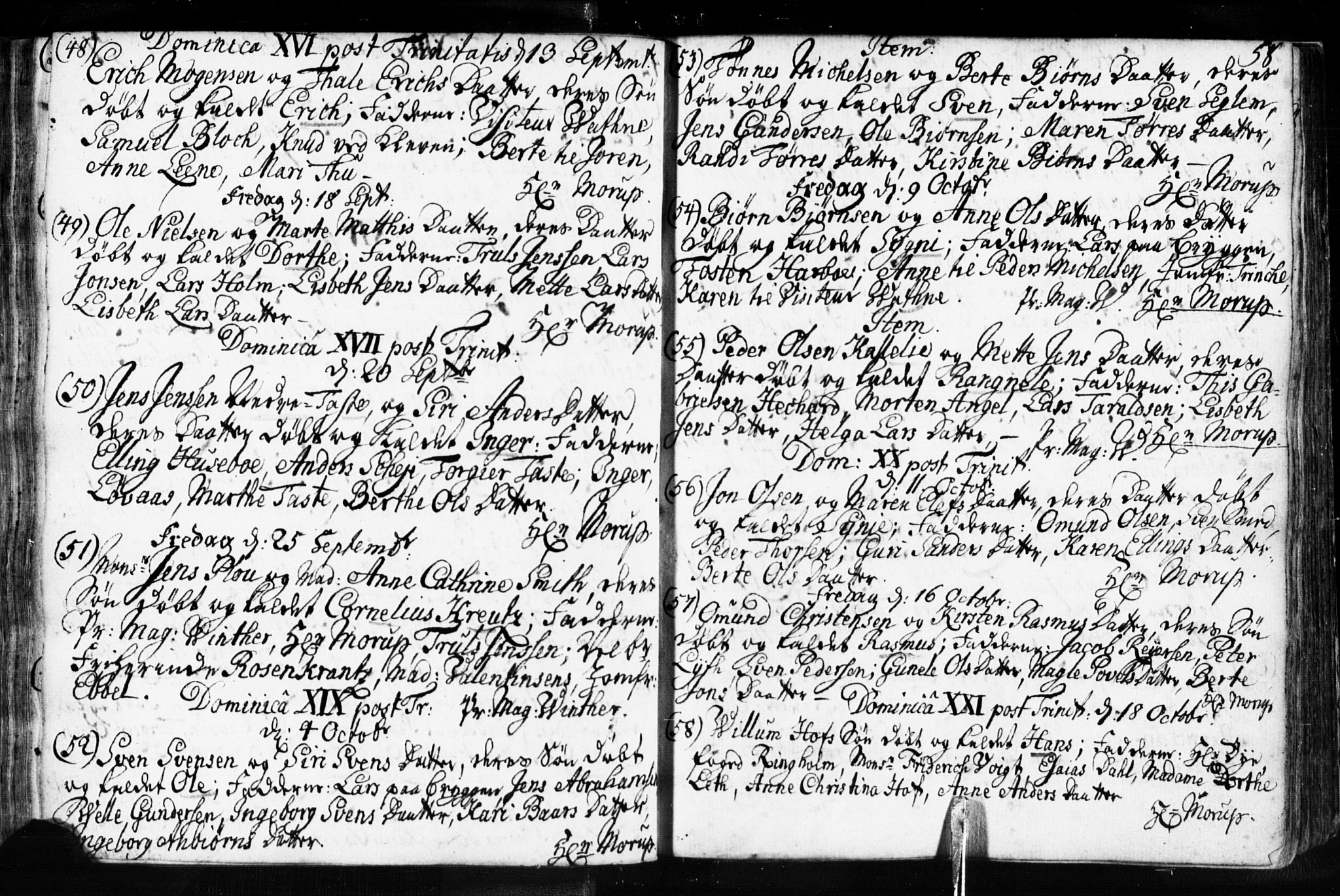 Domkirken sokneprestkontor, AV/SAST-A-101812/001/30/30BB/L0003: Klokkerbok nr. B 3, 1733-1751, s. 58