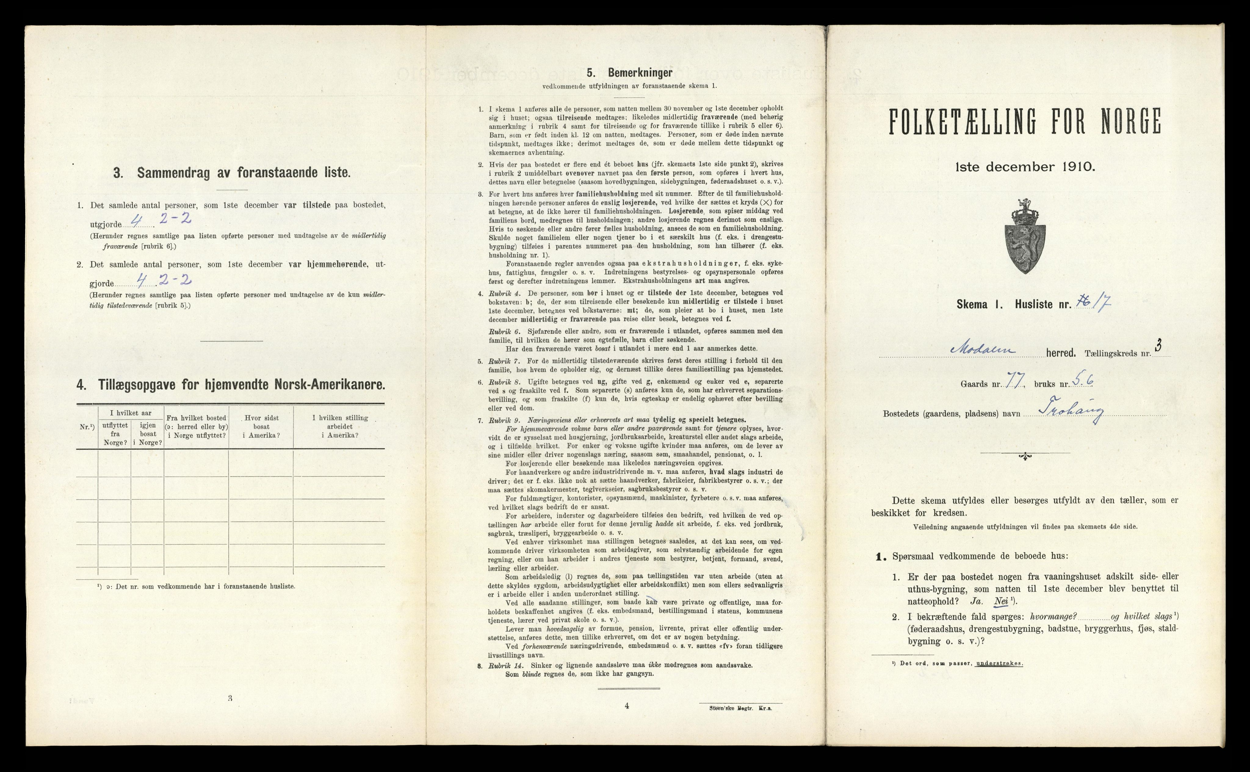 RA, Folketelling 1910 for 1252 Modalen herred, 1910, s. 105